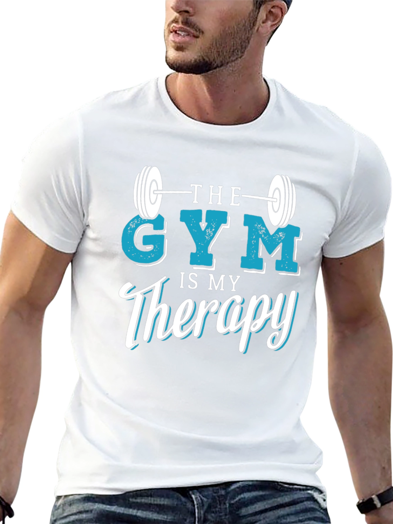 Black Gym Therapy Graphic Tee - Workout Motivation view 13