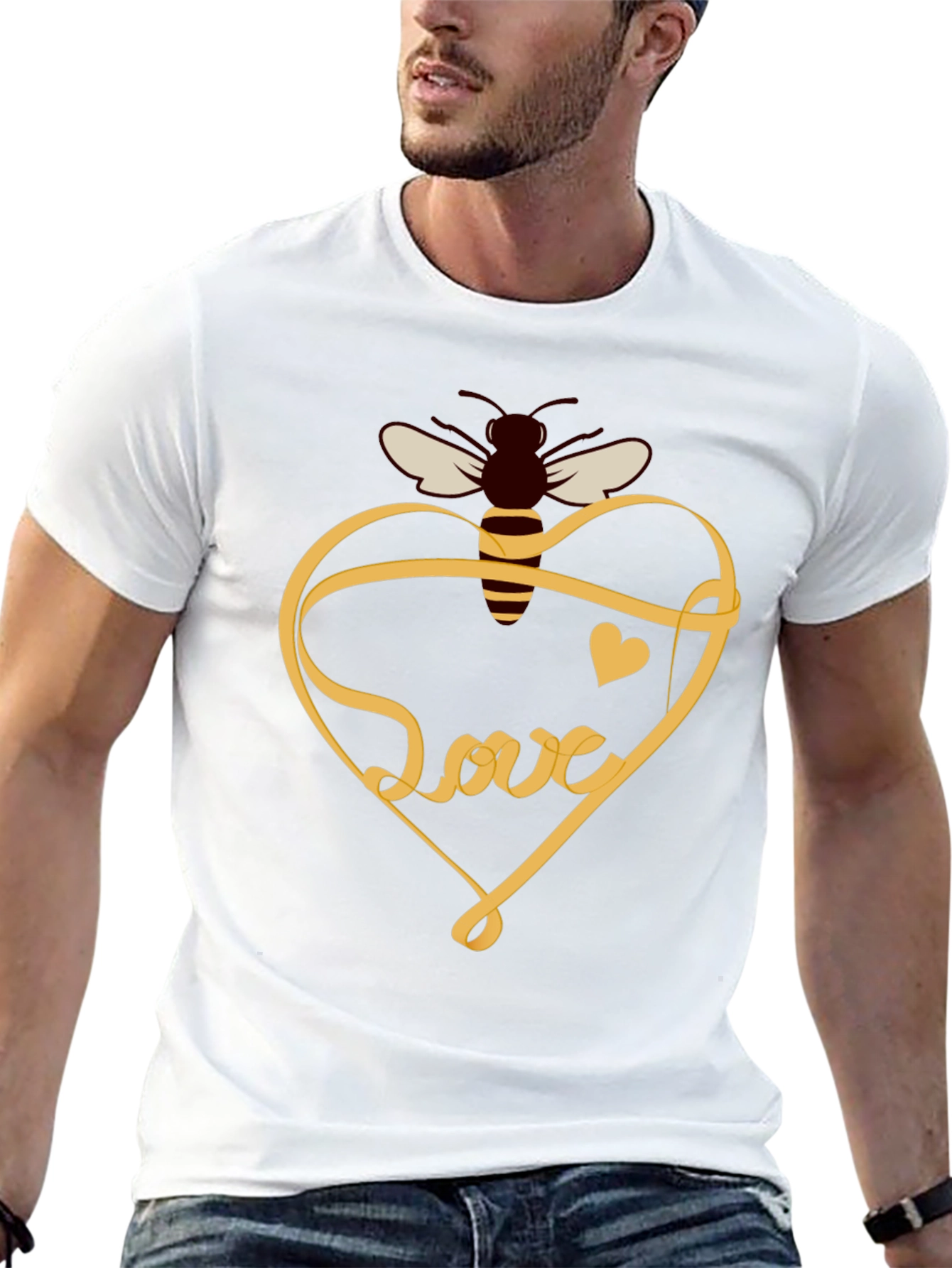 Black Bee Love T-Shirt: Sweet Heart Design view 13