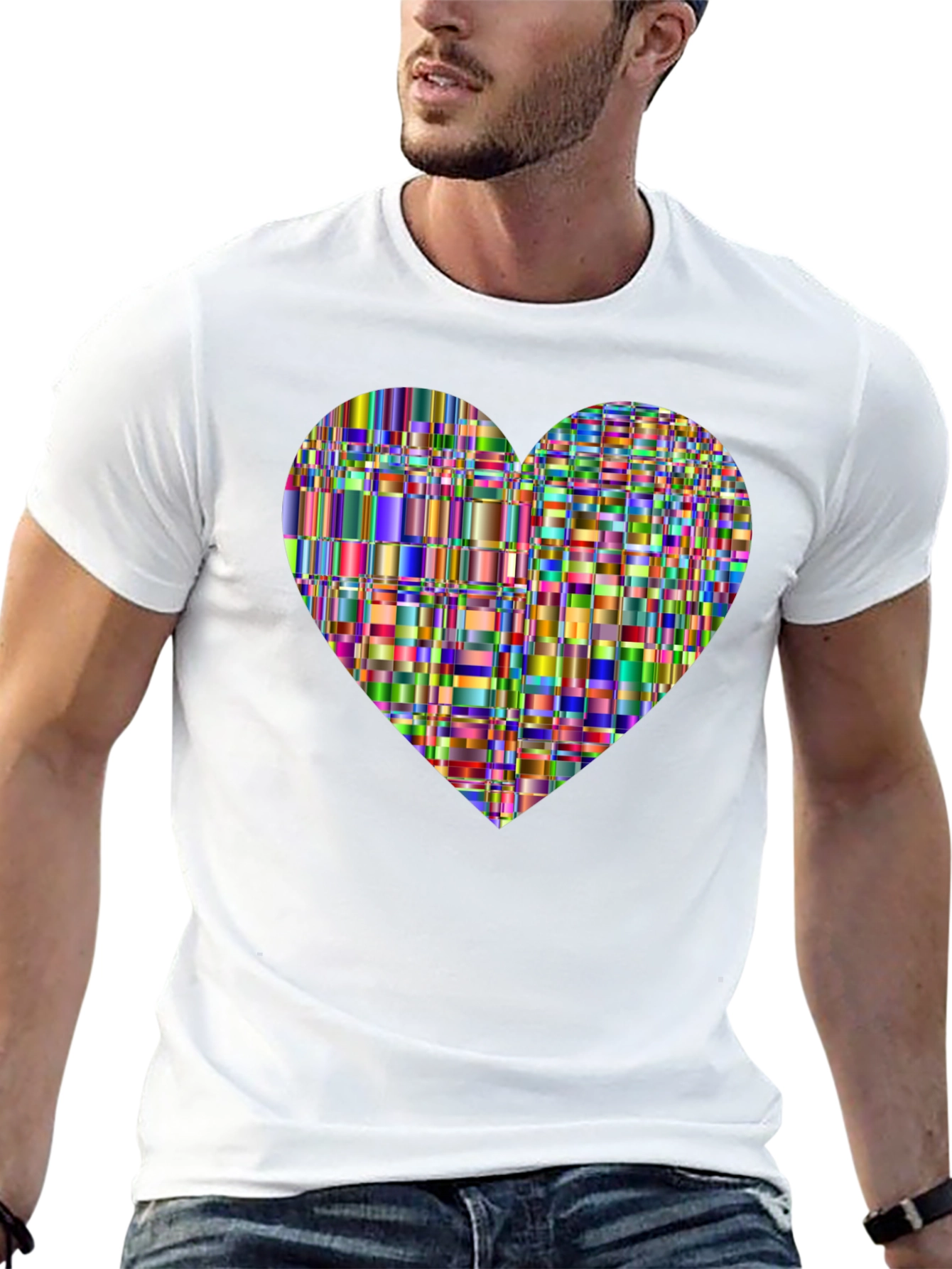 Black Abstract Heart Graphic T-Shirt view 13