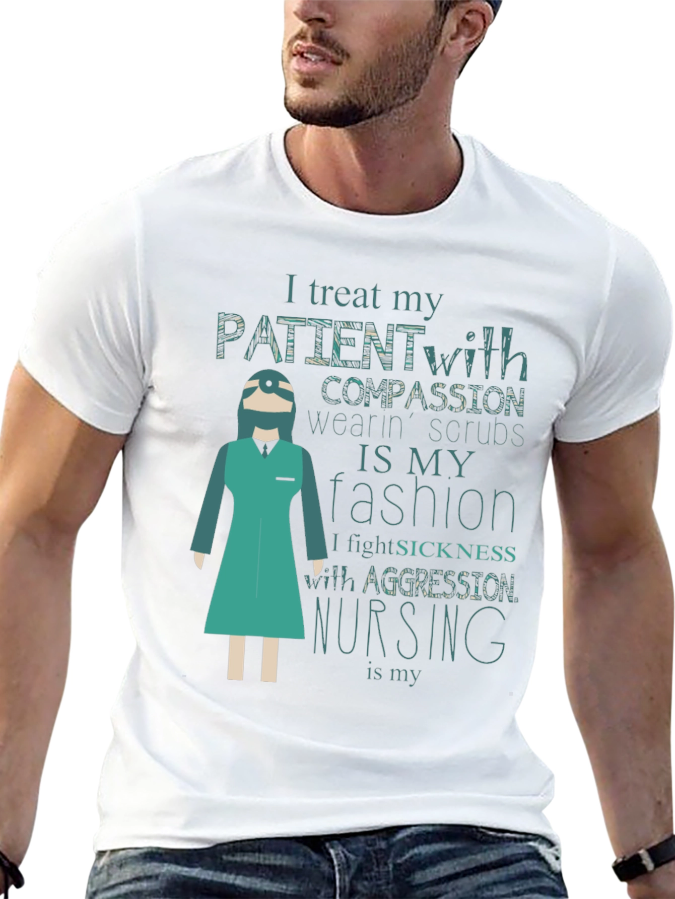 Black Nurse Fashion T-Shirt - Treat Patients with Compassion view 13