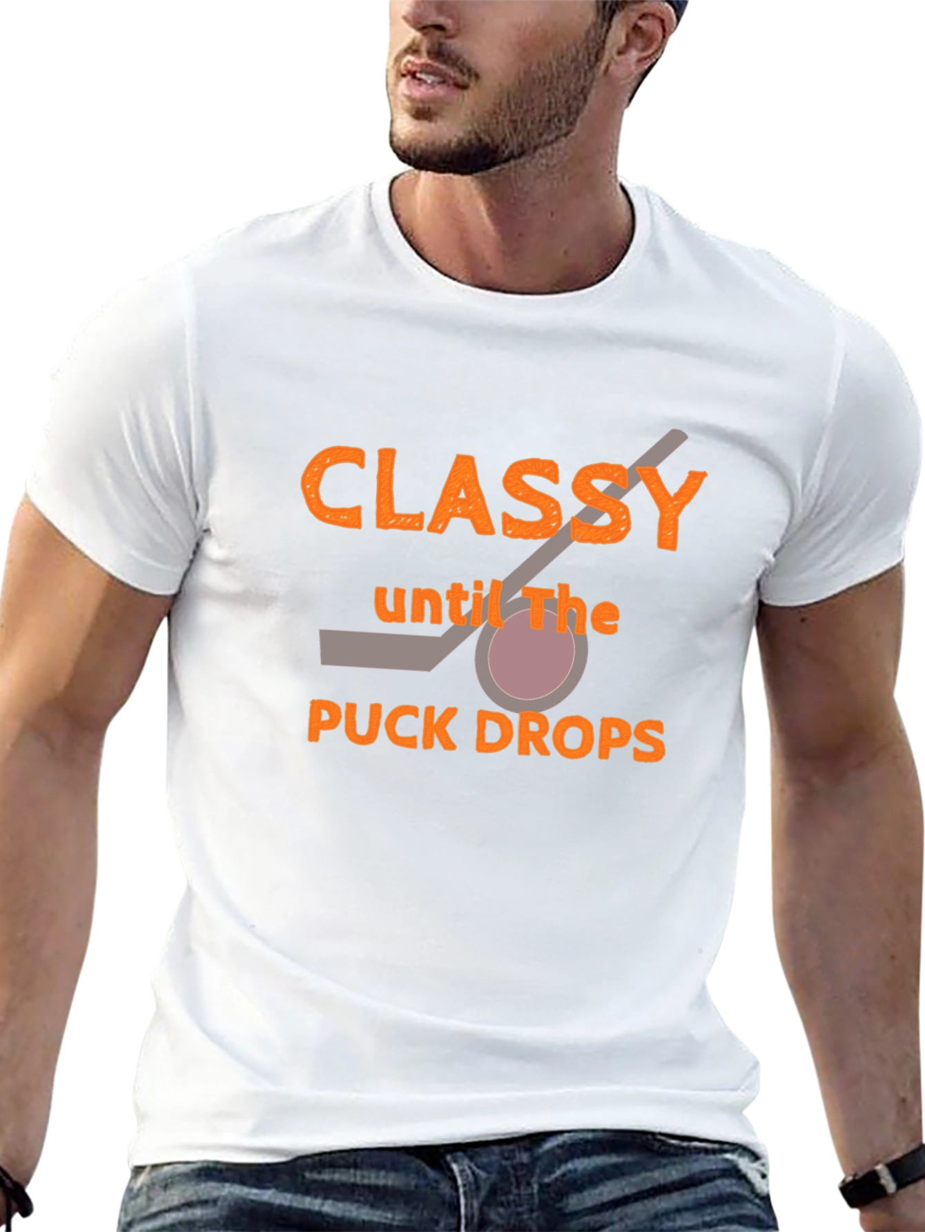 Black Classy Hockey T-Shirt - Game Day Apparel view 13