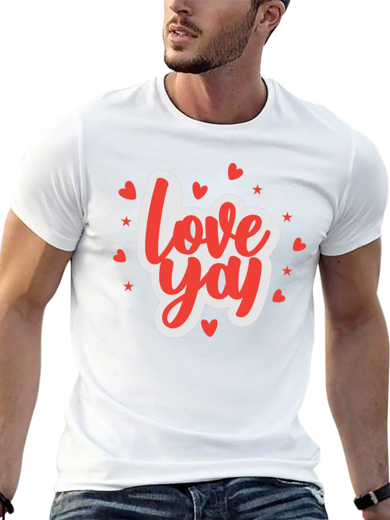 Black Love Yay Valentine's Day Graphic T-Shirt view 13