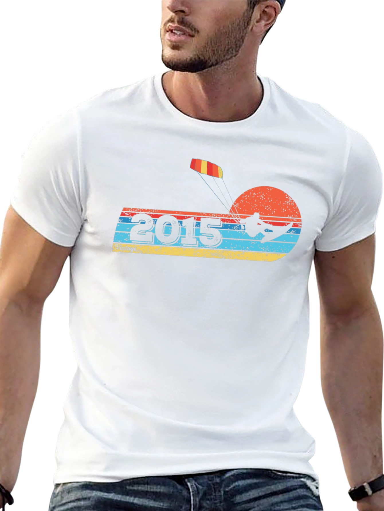 Black Vintage 2015 Kitesurfing T-Shirt view 13