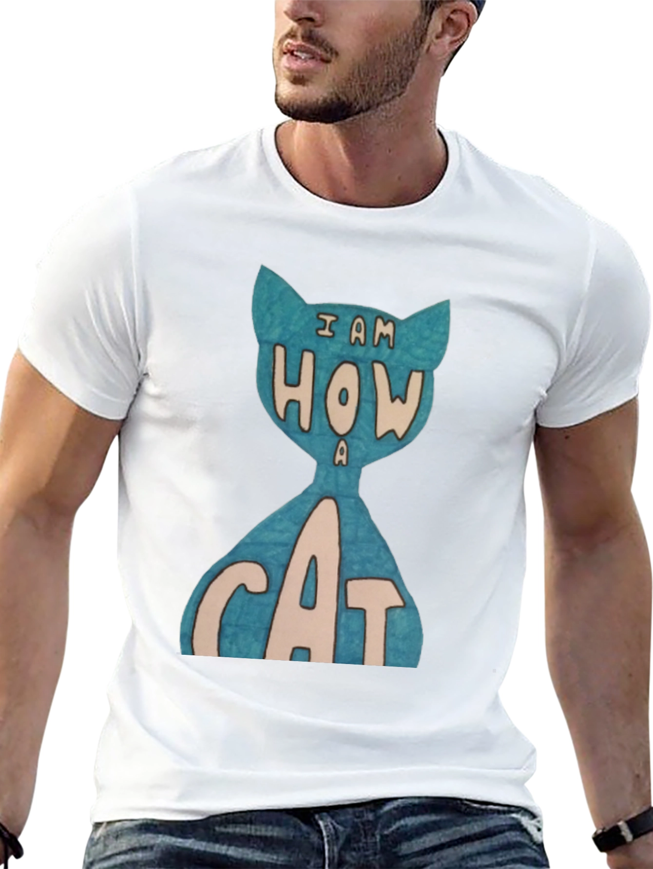 Black I Am How A Cat T-Shirt - Unique Graphic Tee view 13