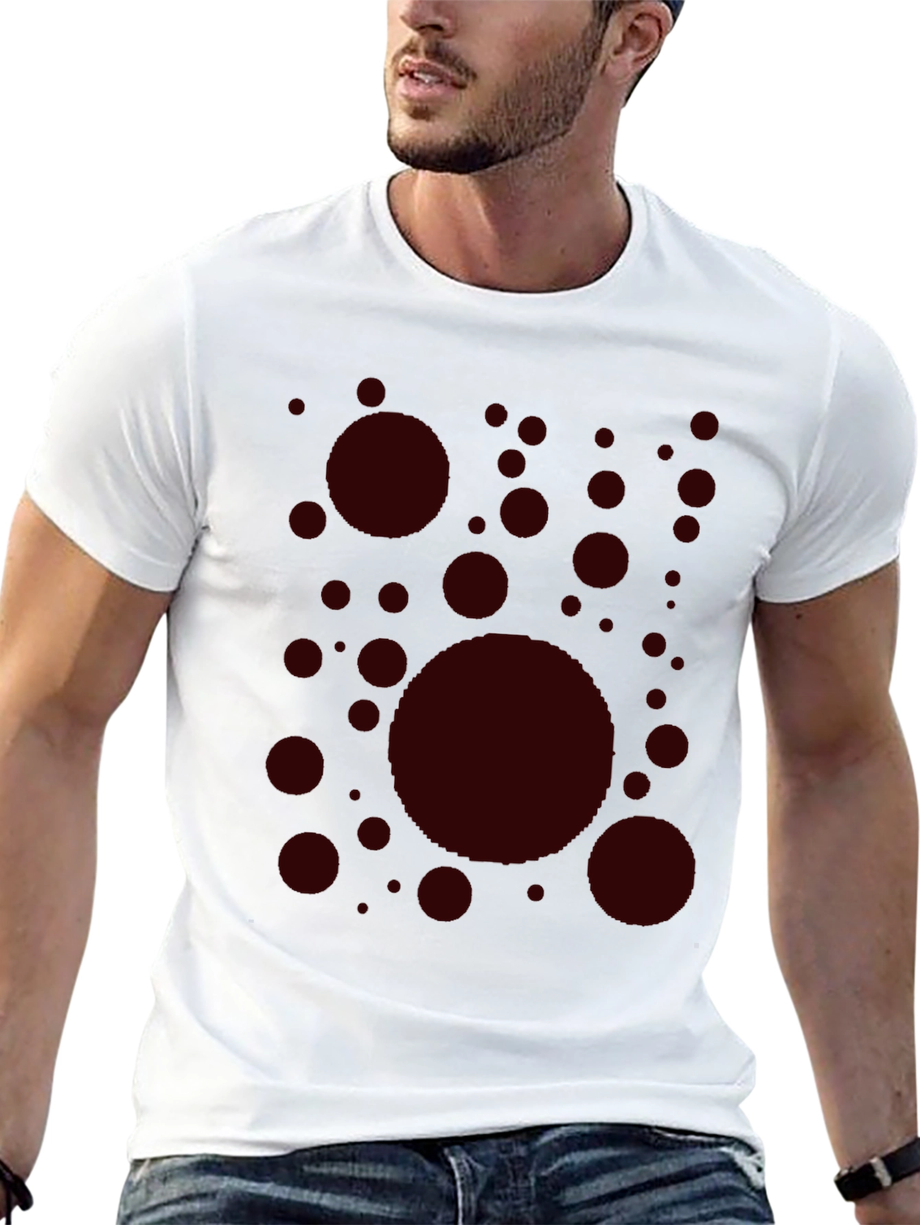 Black Modern Circle Pattern Tee - Casual Style view 13