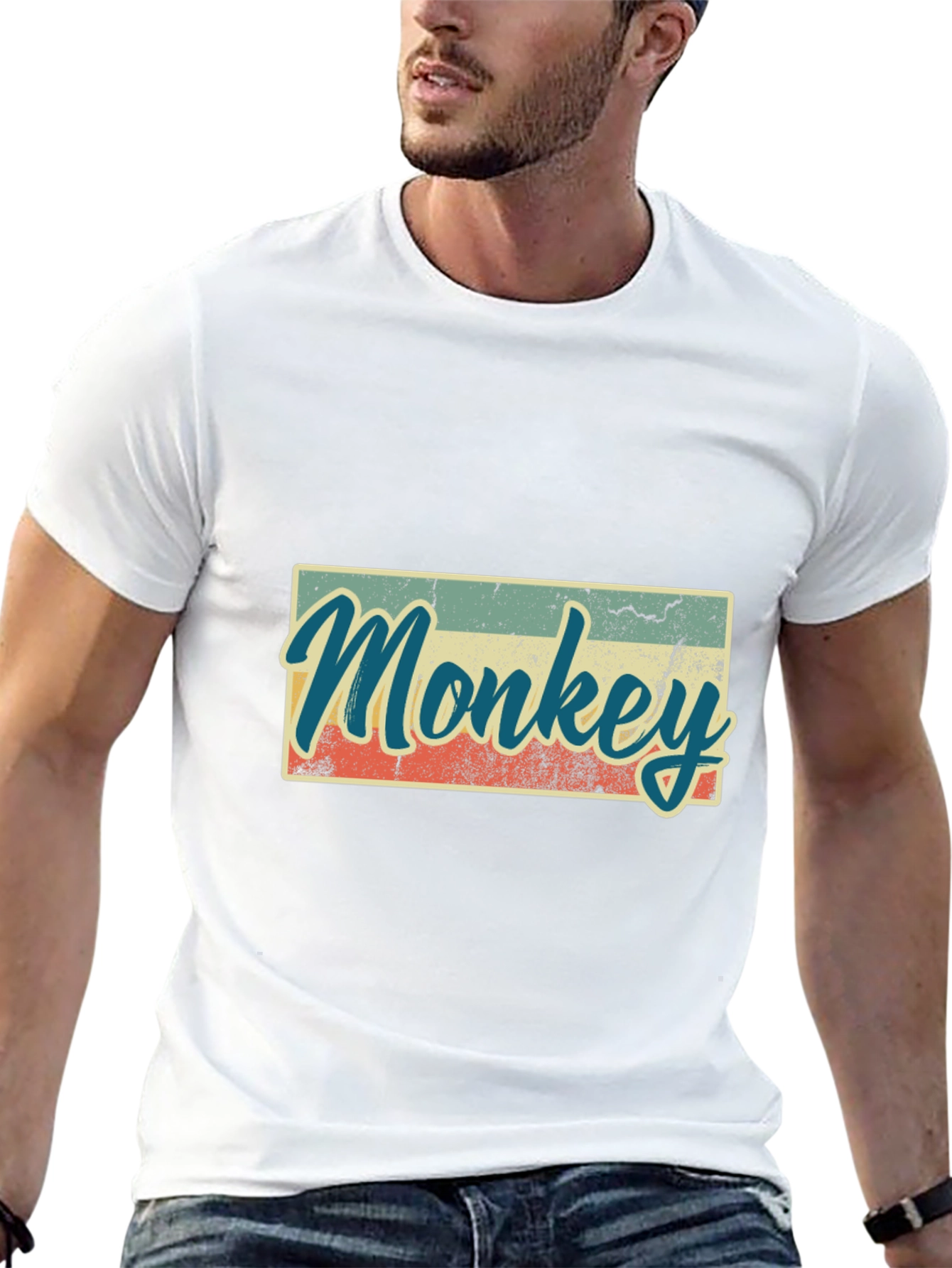 Black Retro Monkey Graphic T-Shirt - Casual Tee view 13