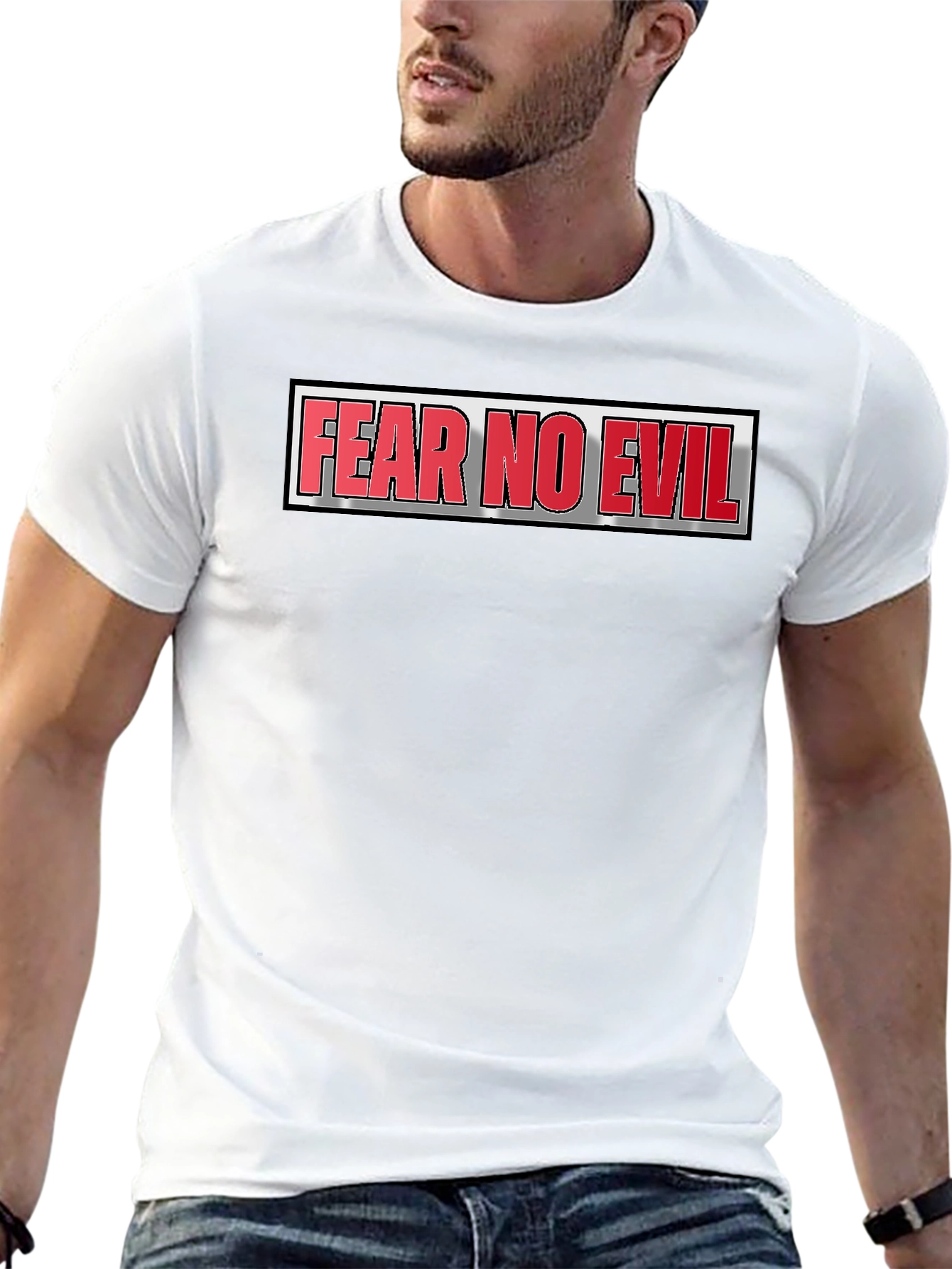 Black Fear No Evil Graphic T-Shirt - Bold Statement Tee view 13