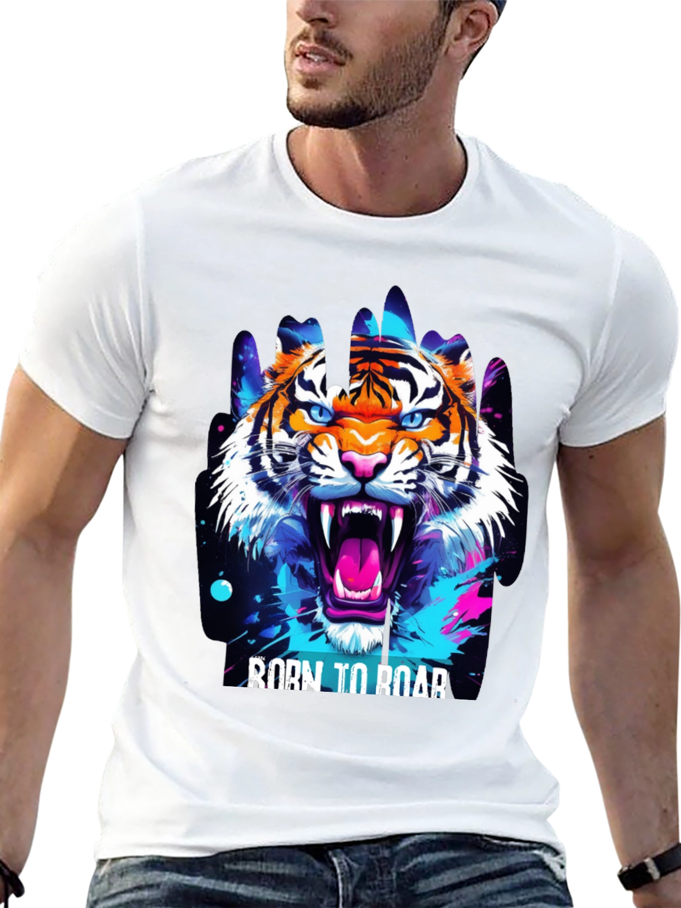 Black Born to Roar Graphic Tee view 13