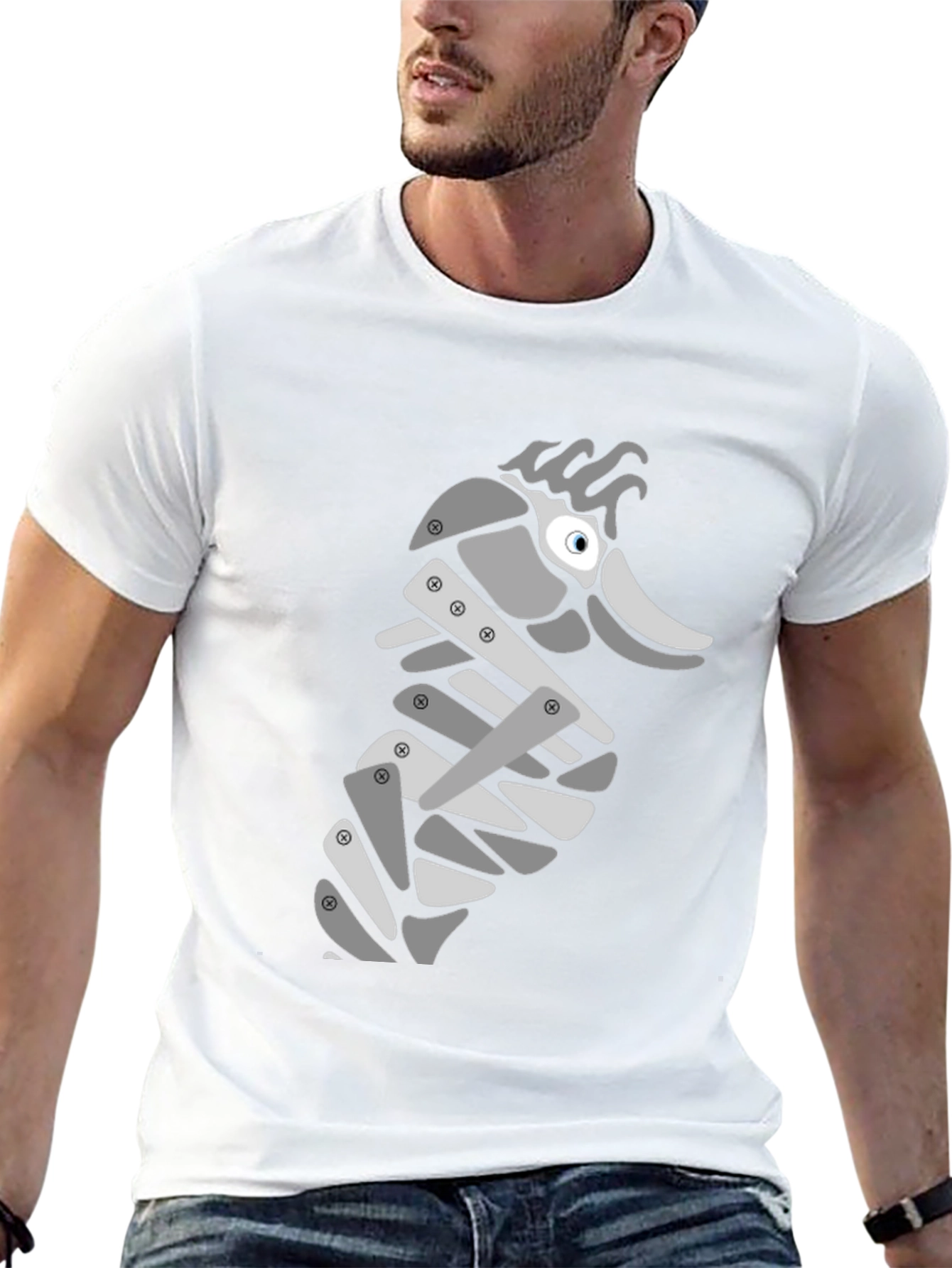 Black Modern Seahorse Graphic Tee - Black view 13