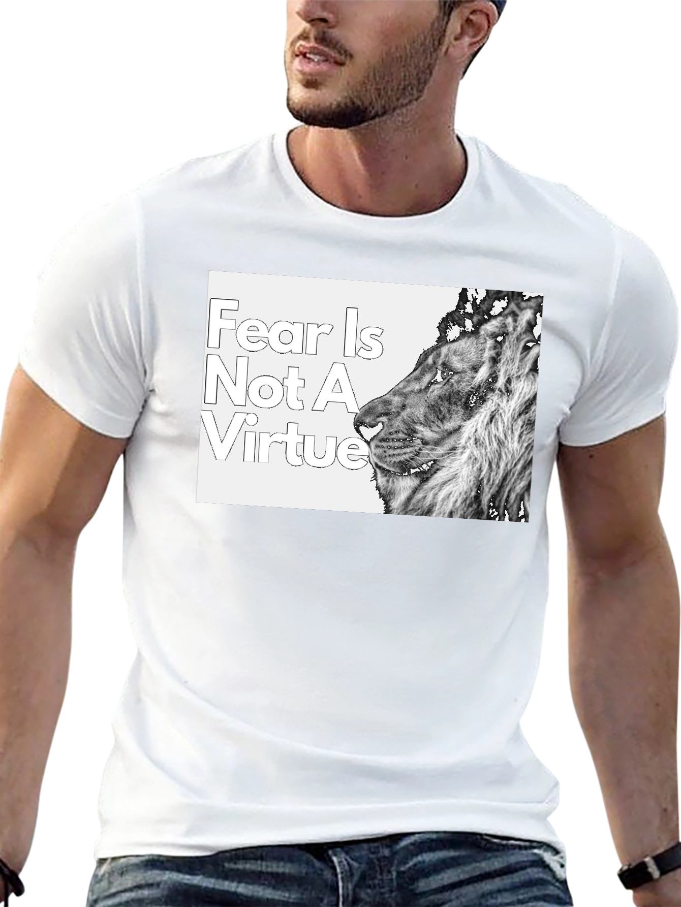 Black Fear is Not a Virtue Lion T-Shirt view 13