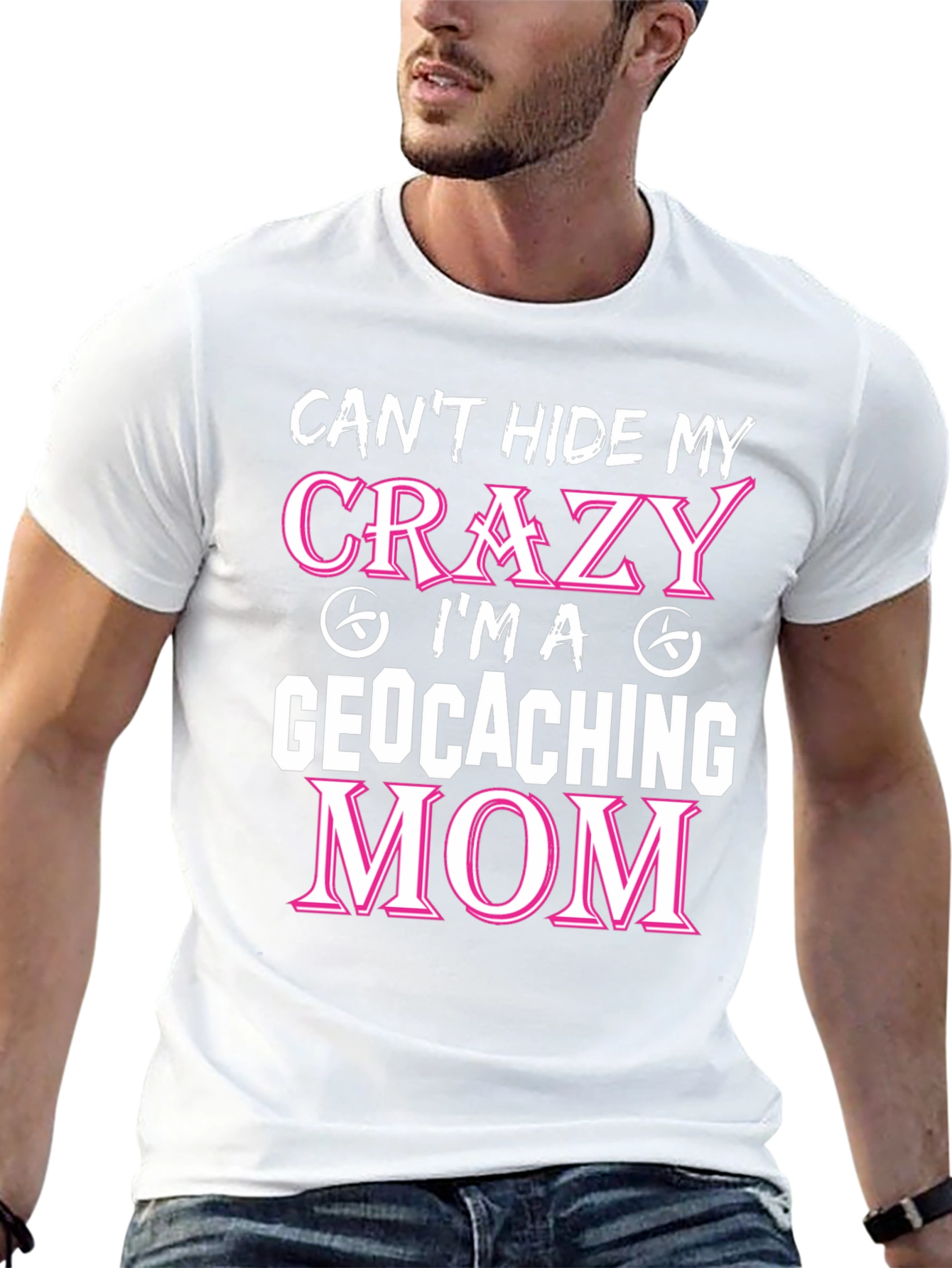 Black Crazy Geocaching Mom T-Shirt view 13
