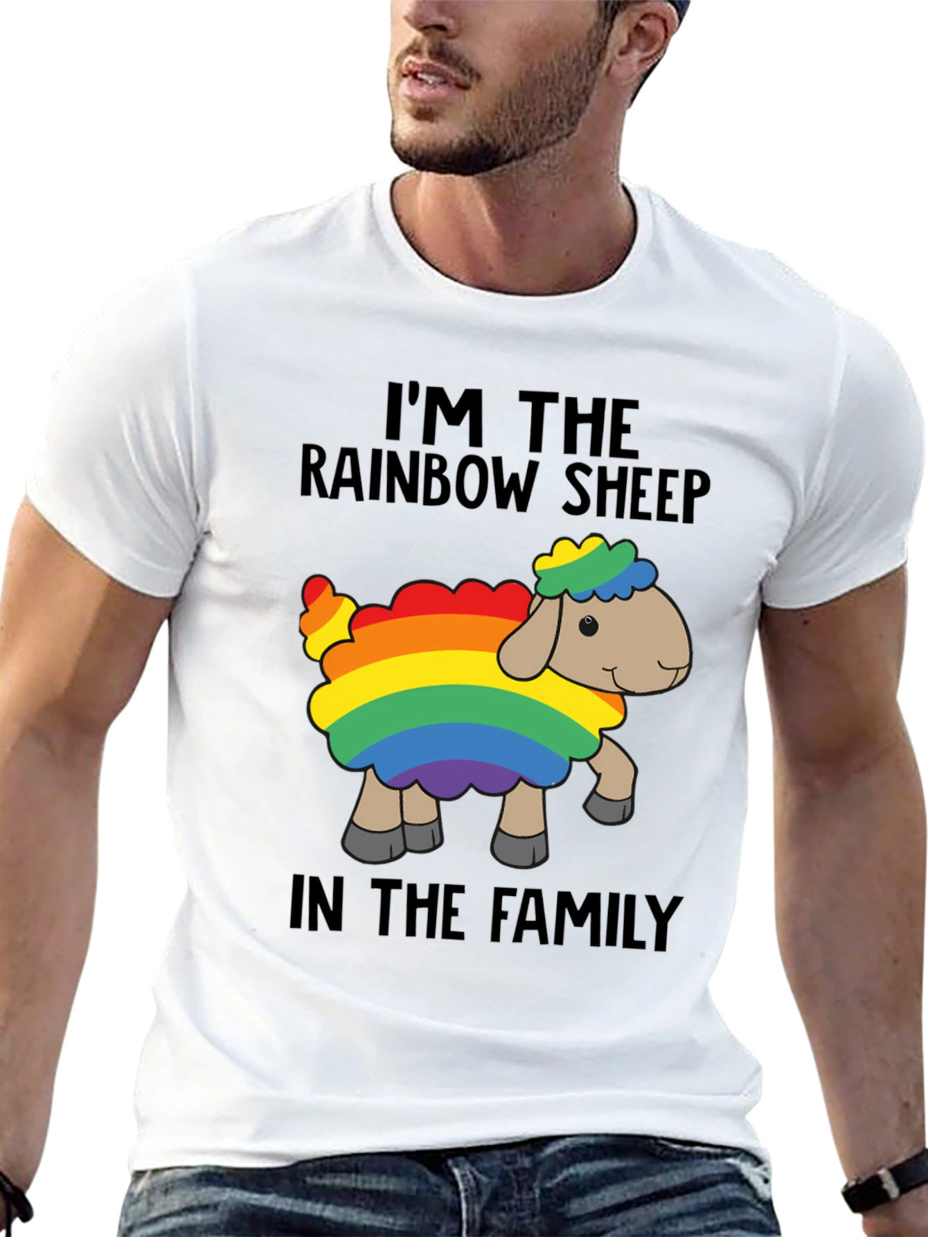 Black Rainbow Sheep T-Shirt - Pride Family Tee view 13