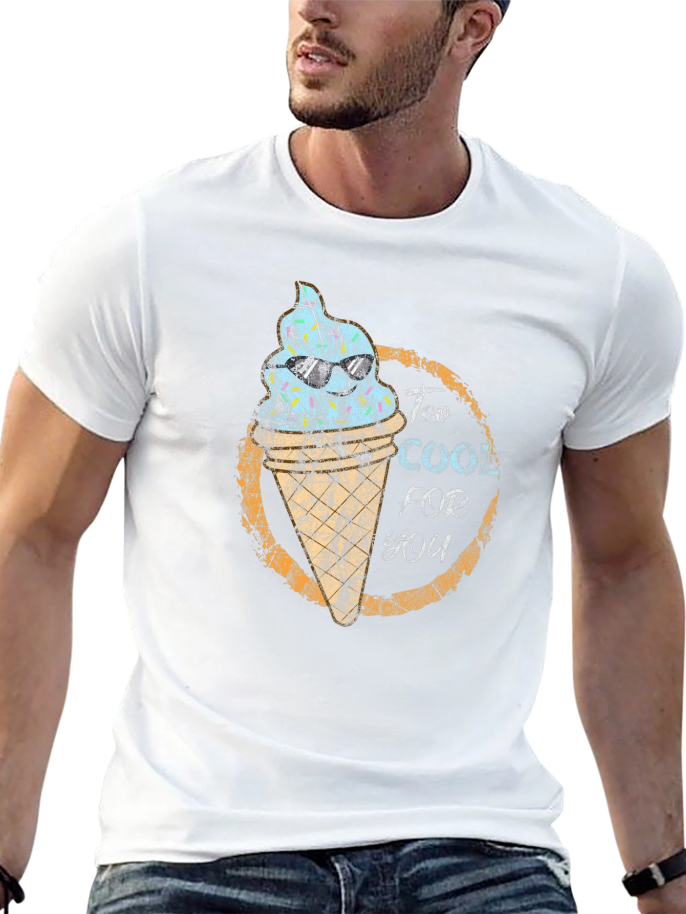 Black Too Cool For You Ice Cream Graphic Tee - Black view 13