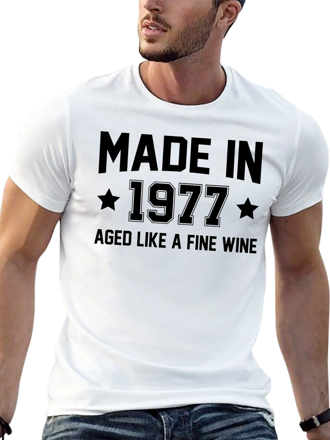 Black Made in 1977 Aged Like Fine Wine T-Shirt view 13