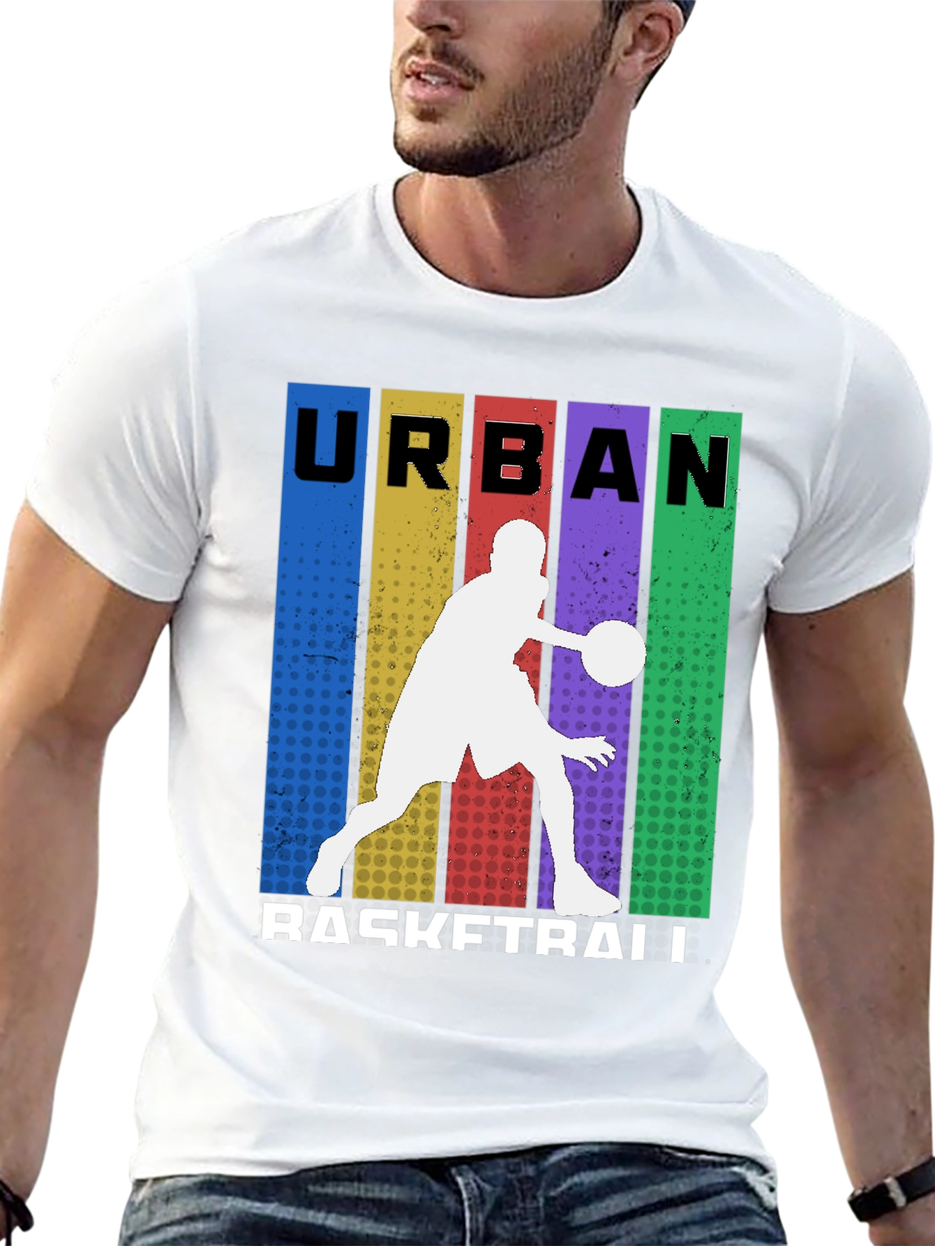 Black Urban Basketball Graphic Tee - Black view 13