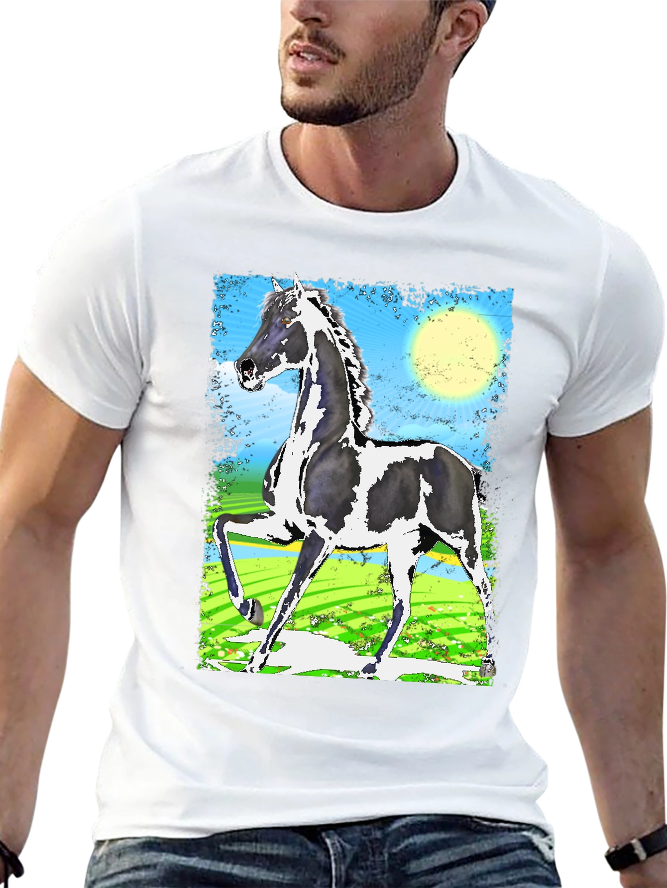 Black Black Graphic Tee - Horse Art Print view 13