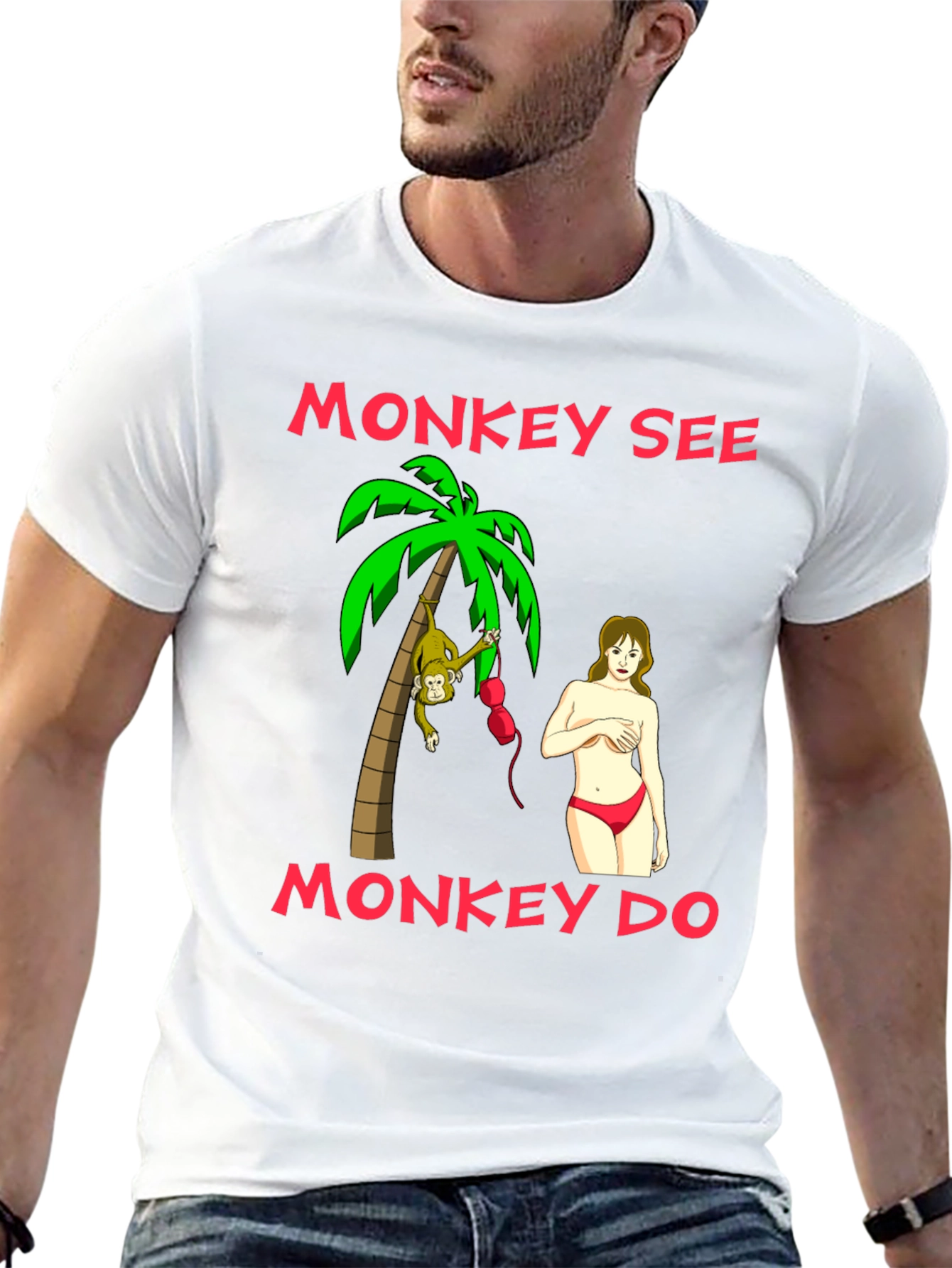 Black Monkey See Monkey Do Graphic T-Shirt view 13
