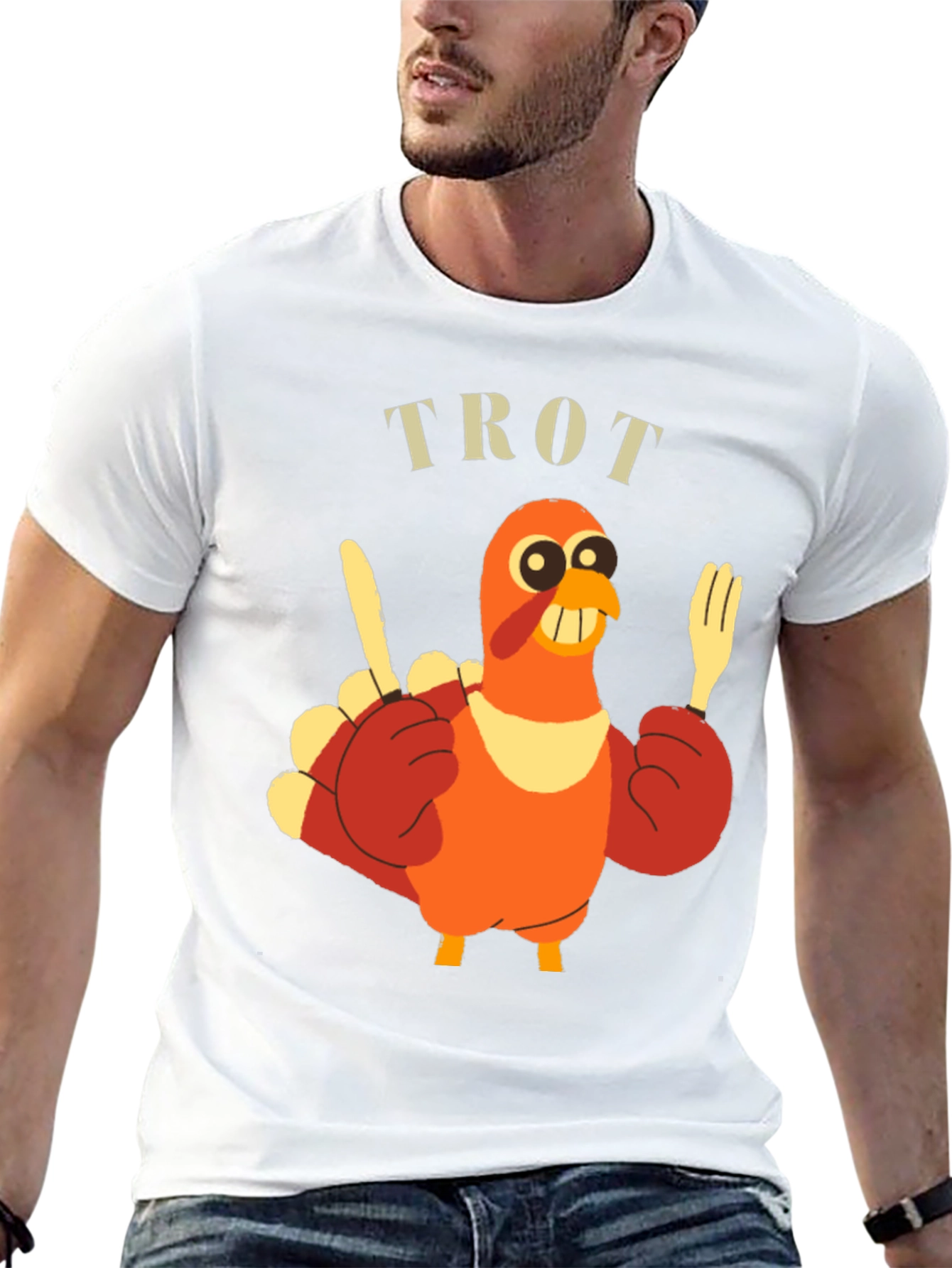 Black Funny Turkey Trot T-Shirt view 13
