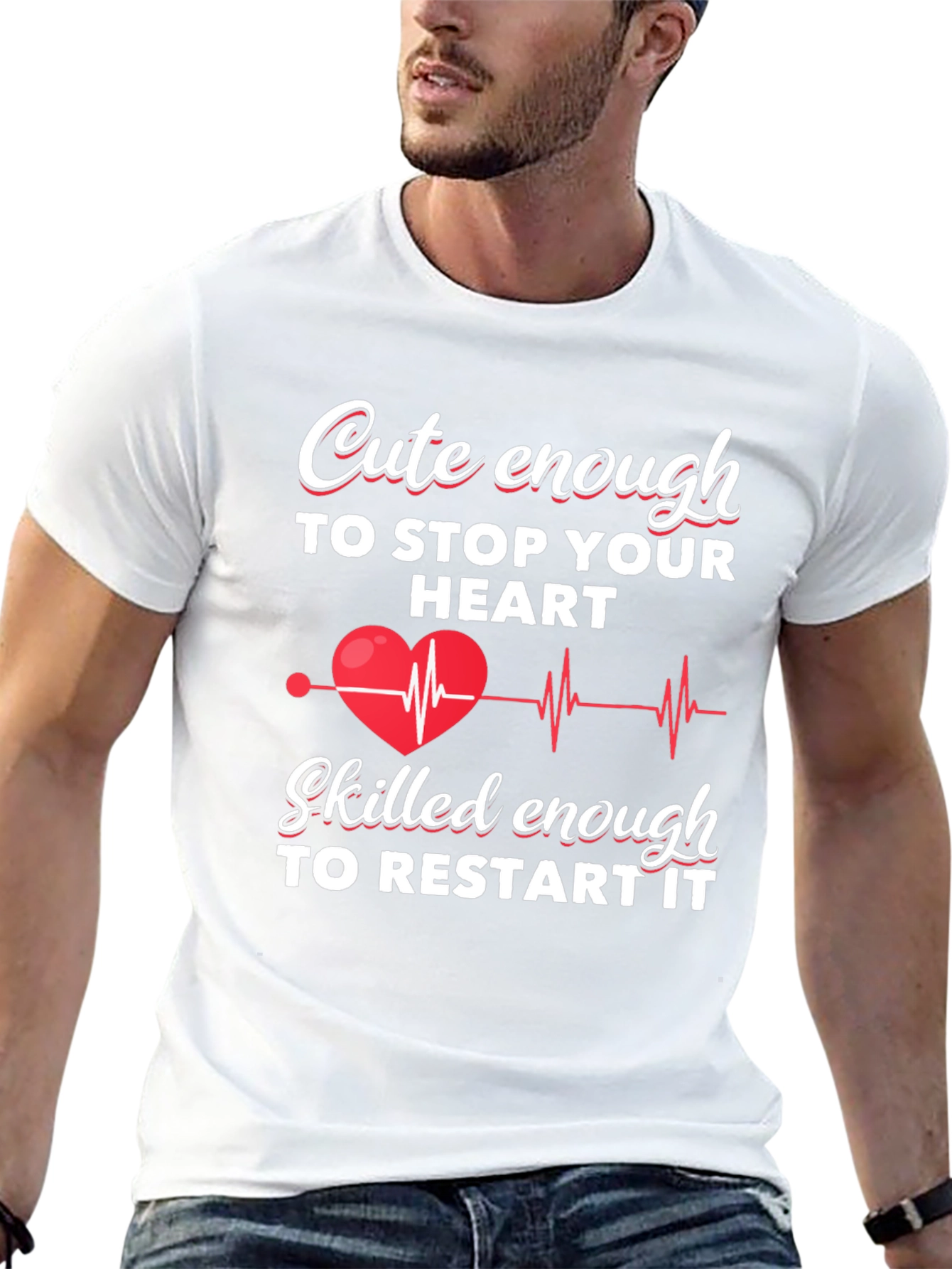 Black Cute Enough to Stop Your Heart T-Shirt view 13