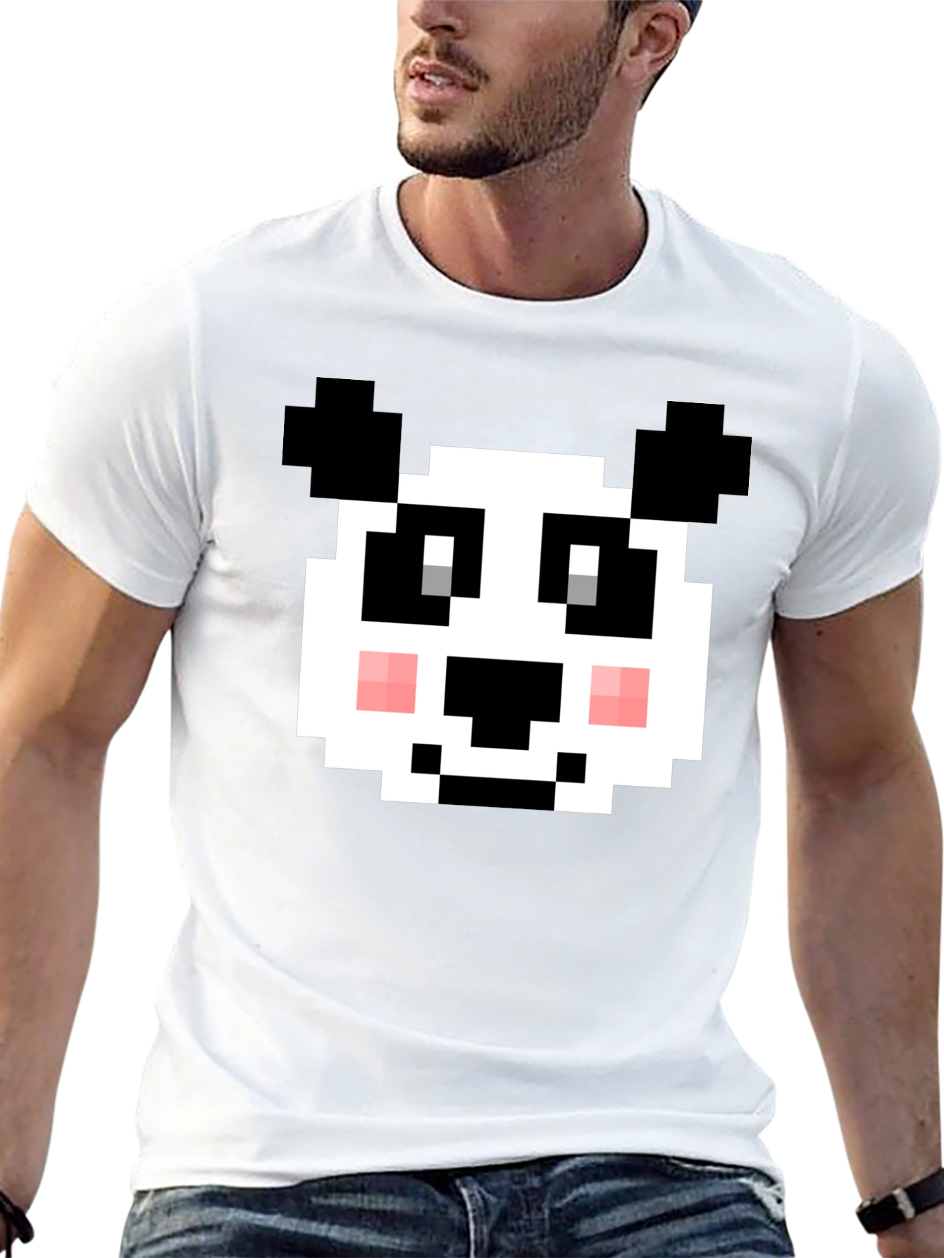 Black Pixel Panda T-Shirt - Gamer Style view 13