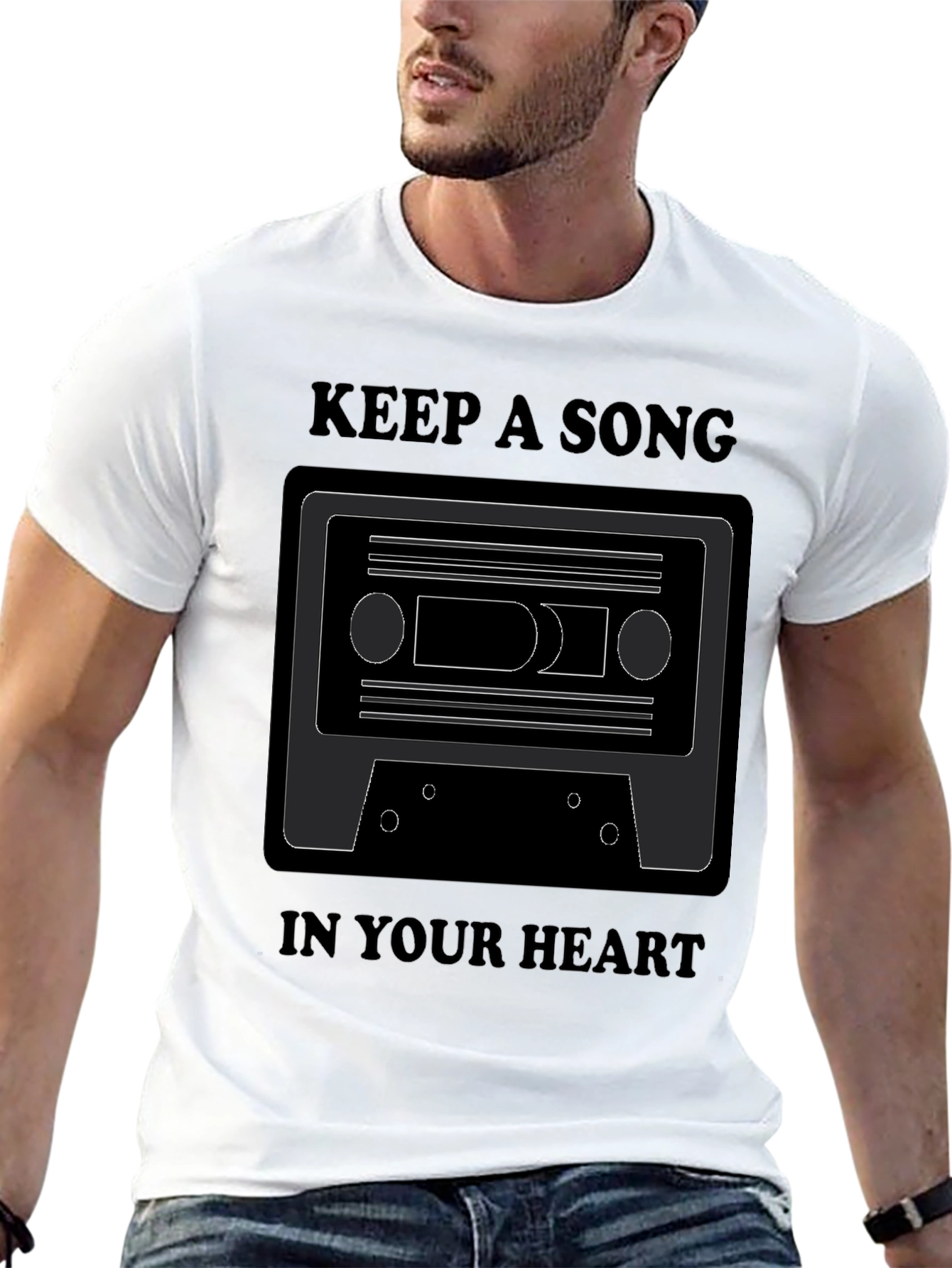 Black Retro Cassette Tape T-Shirt view 13