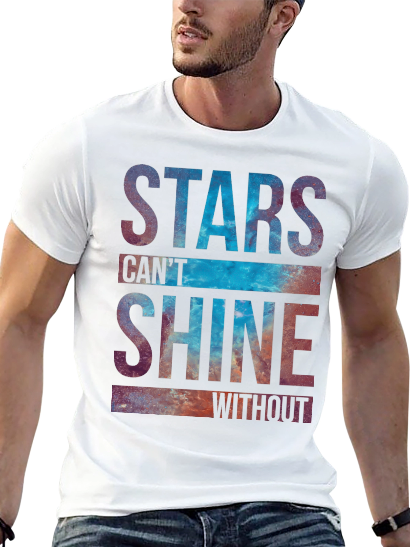 Black Stars Can't Shine Graphic Tee view 13