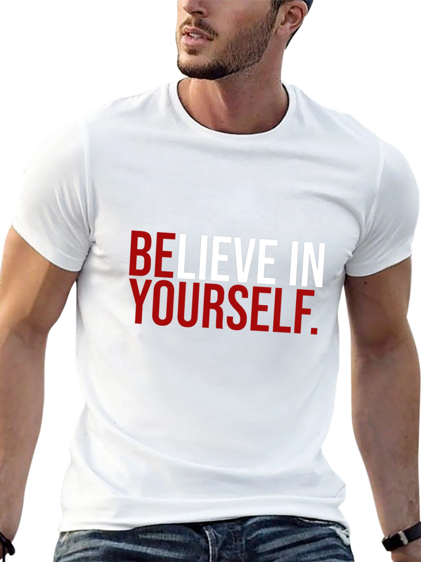 Black Believe in Yourself Black Graphic Tee view 13