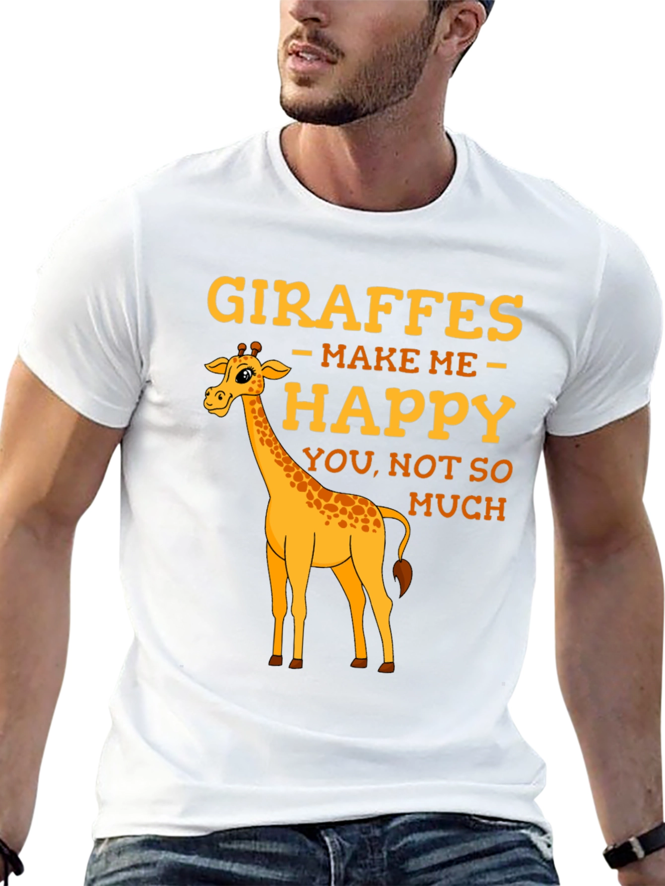 Black Giraffe T-Shirt: Makes Me Happy Graphic Tee view 13