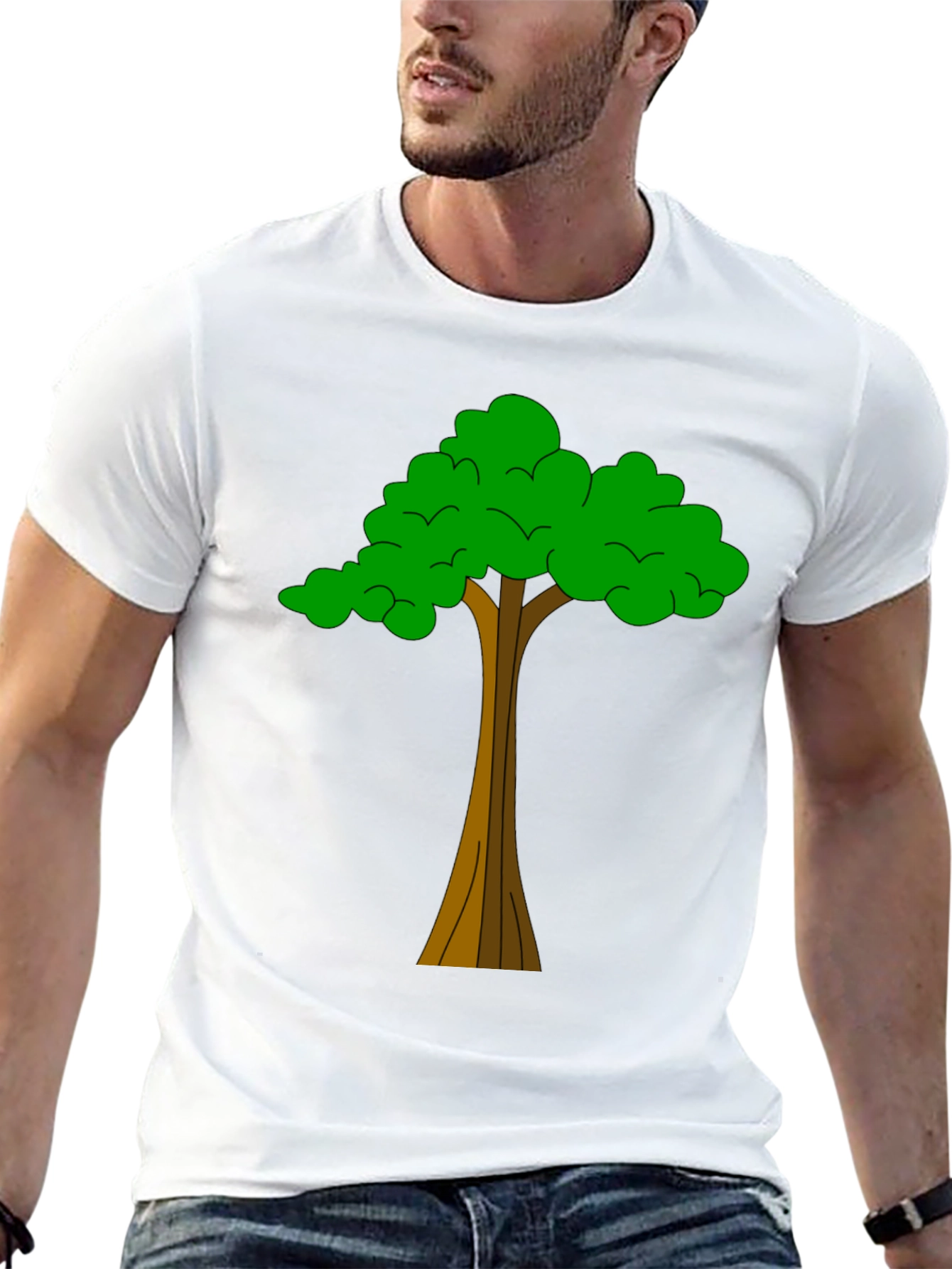 Black Tree Graphic Tee - Nature Inspired Casual Wear view 13