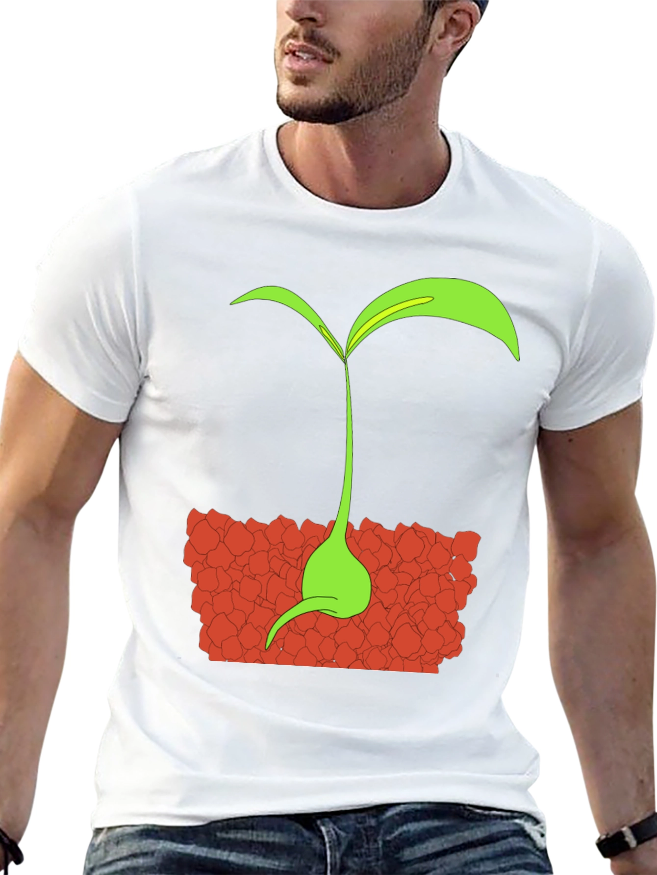 Black Sprout Graphic Tee - Black Cotton T-Shirt view 13