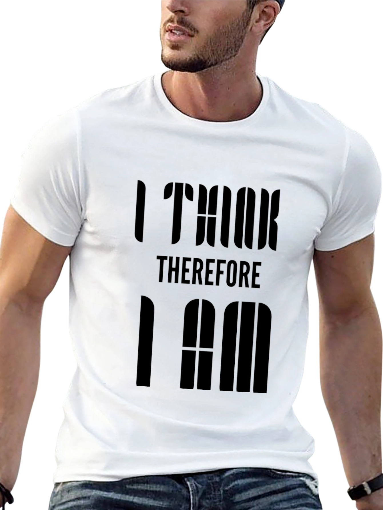 Black I Think Therefore I Am Graphic T-Shirt - Black view 13