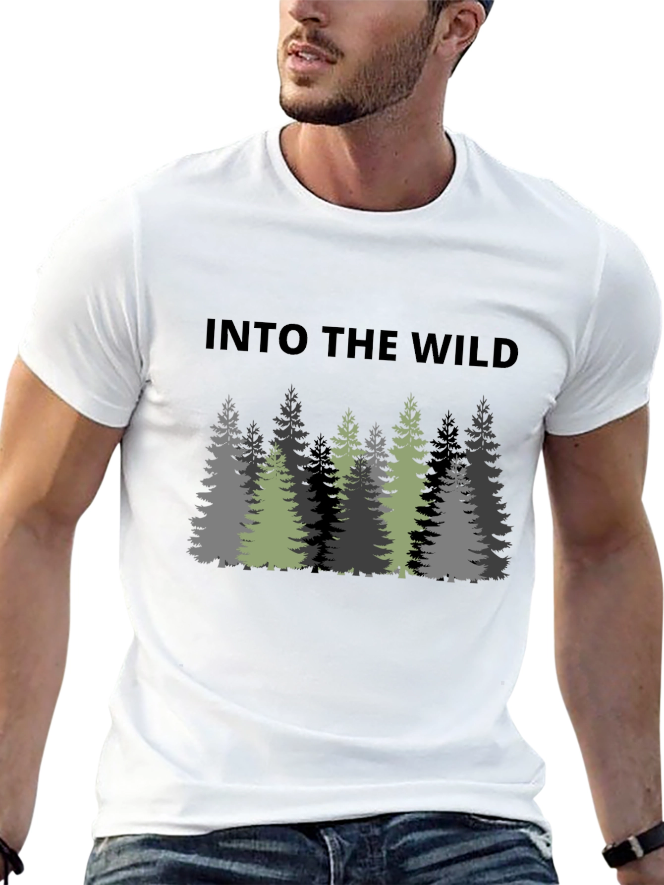Black Into The Wild Graphic Print Black T-Shirt view 13