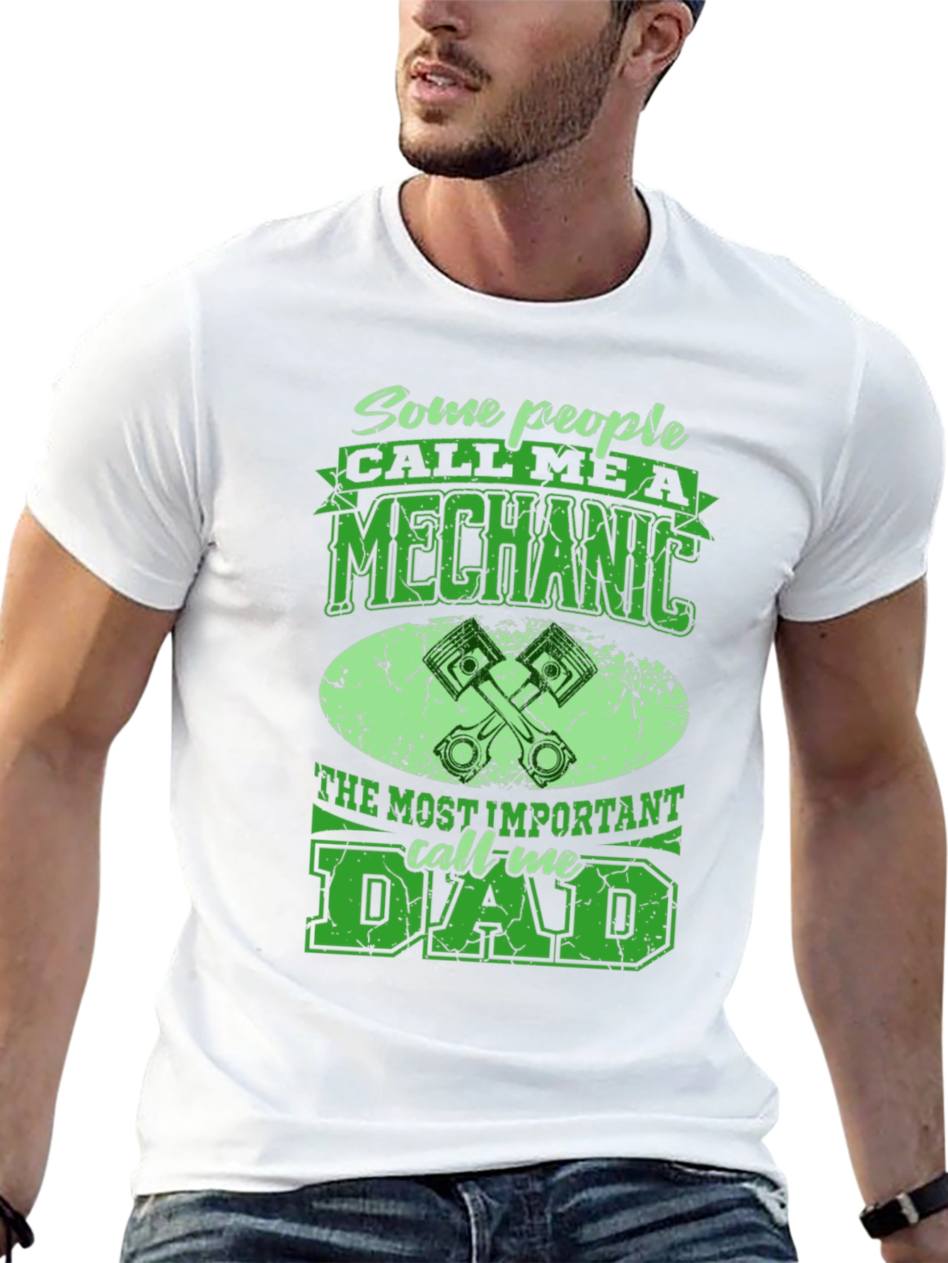 Black Mechanic Dad T-Shirt - Some People Call Me A Mechanic view 13