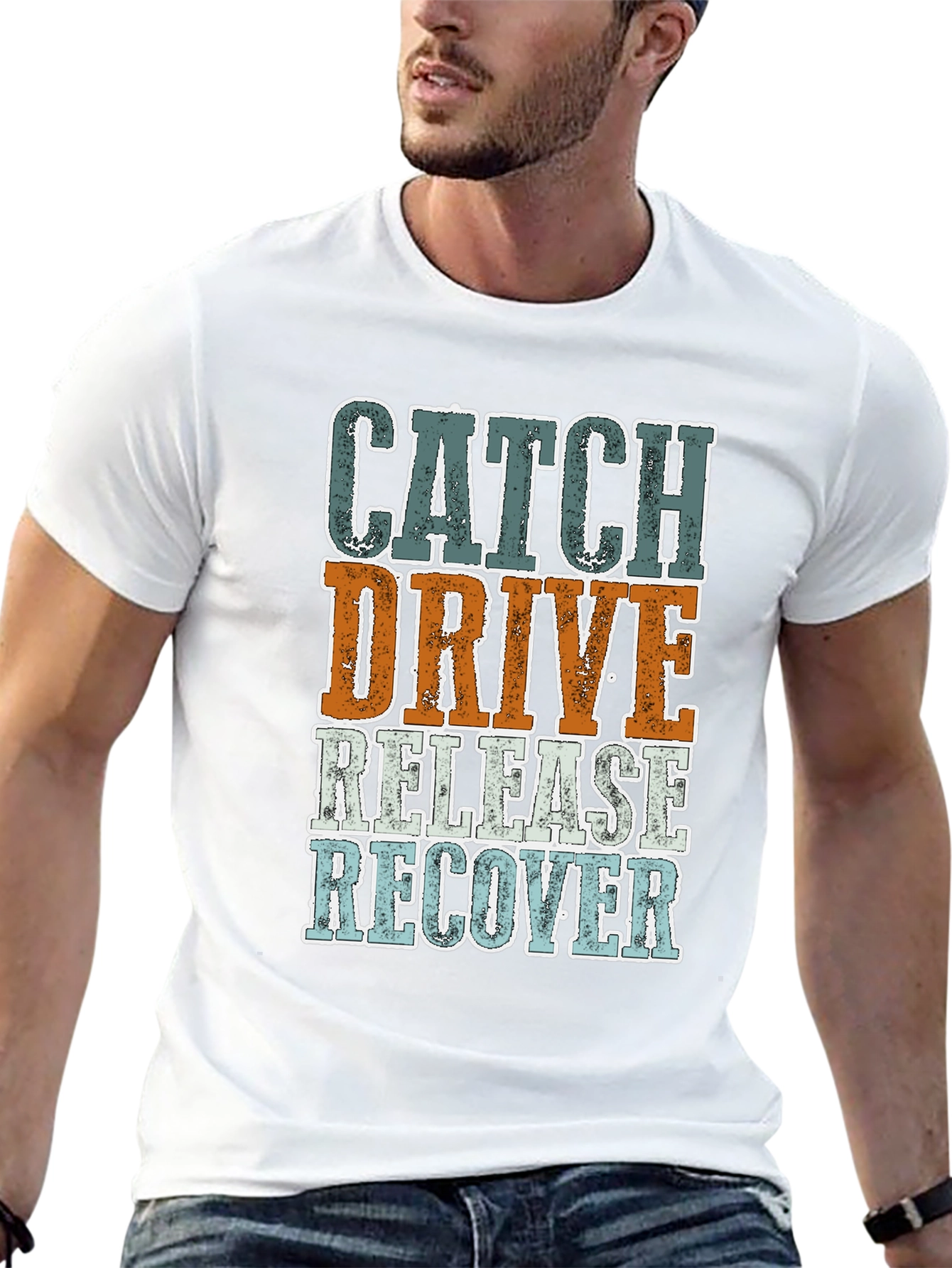 Black Catch Drive Release Recover Graphic Tee view 13