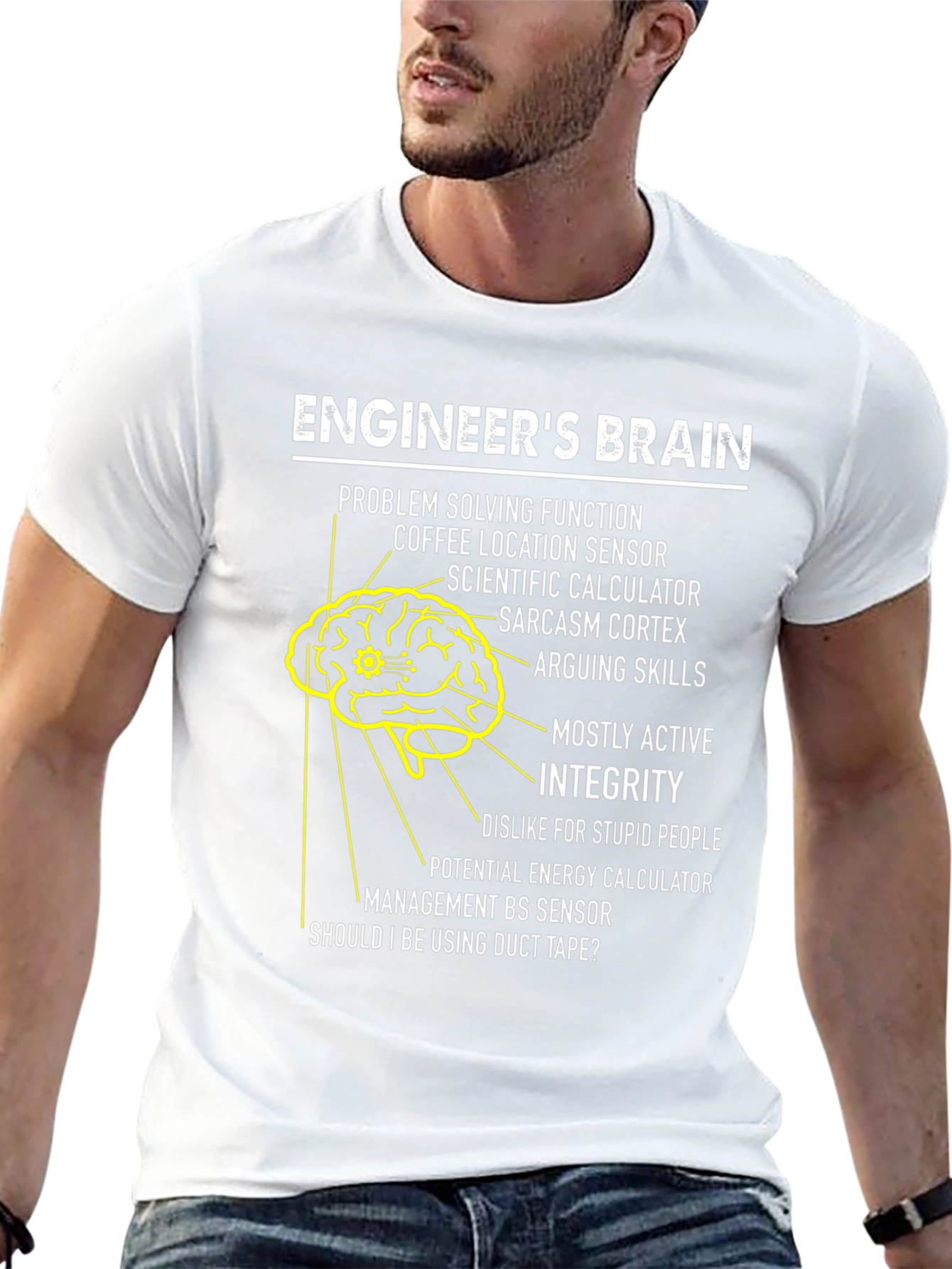 Black Engineer's Brain T-Shirt: Problem Solving Humor view 13