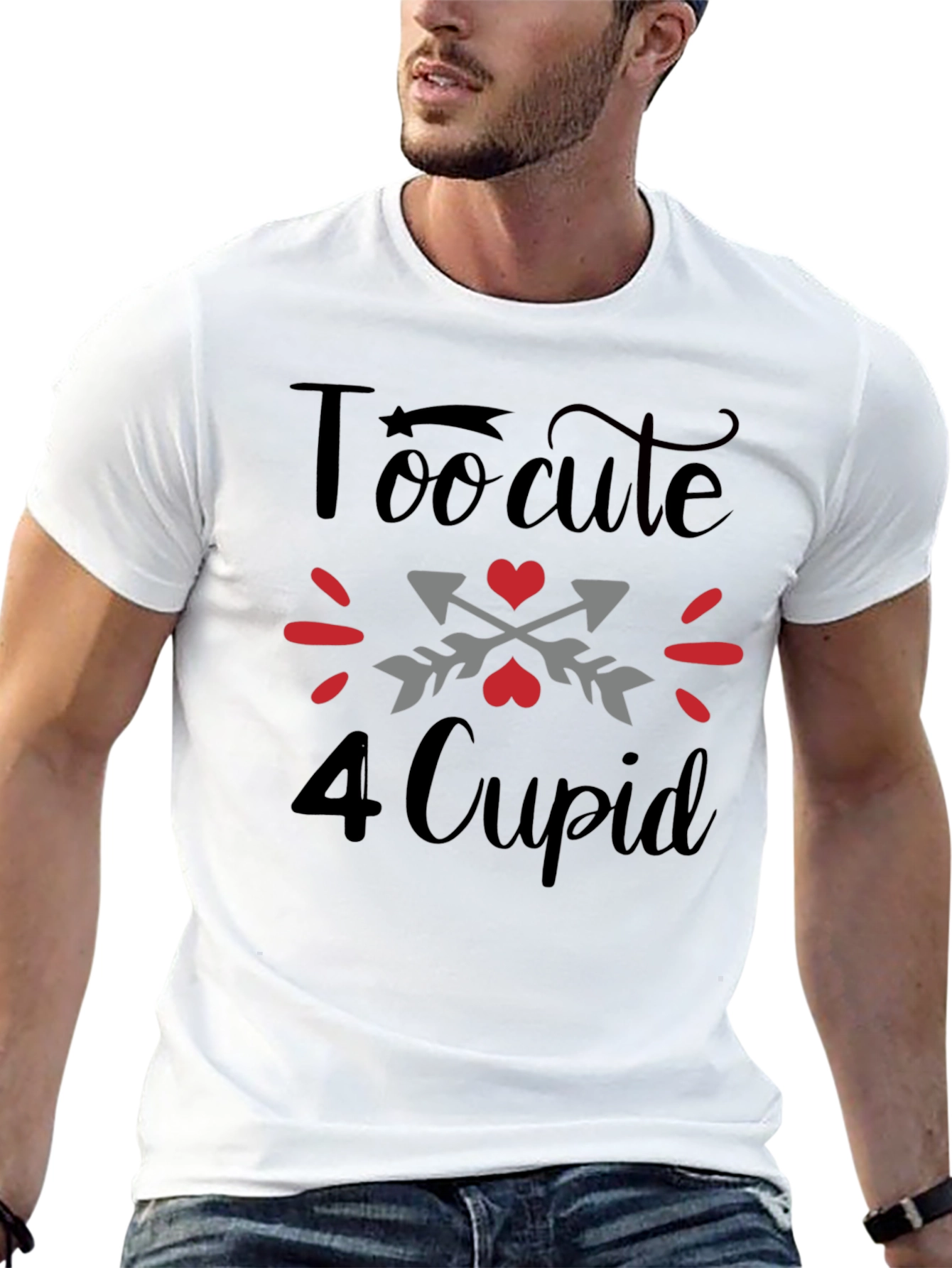 Black Too Cute 4 Cupid Black T-Shirt view 13