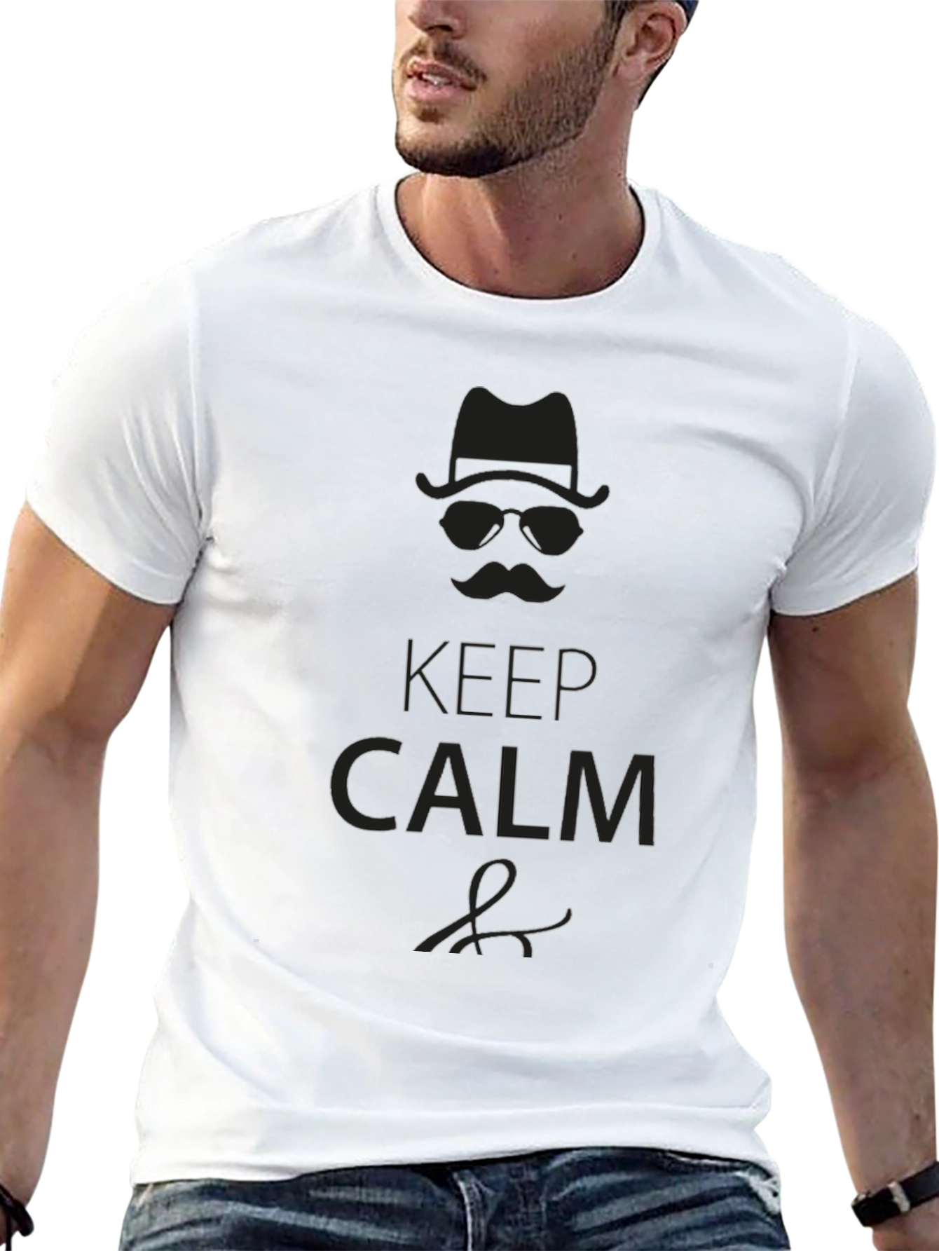 Keep Calm Gentleman Graphic T-Shirt - 13