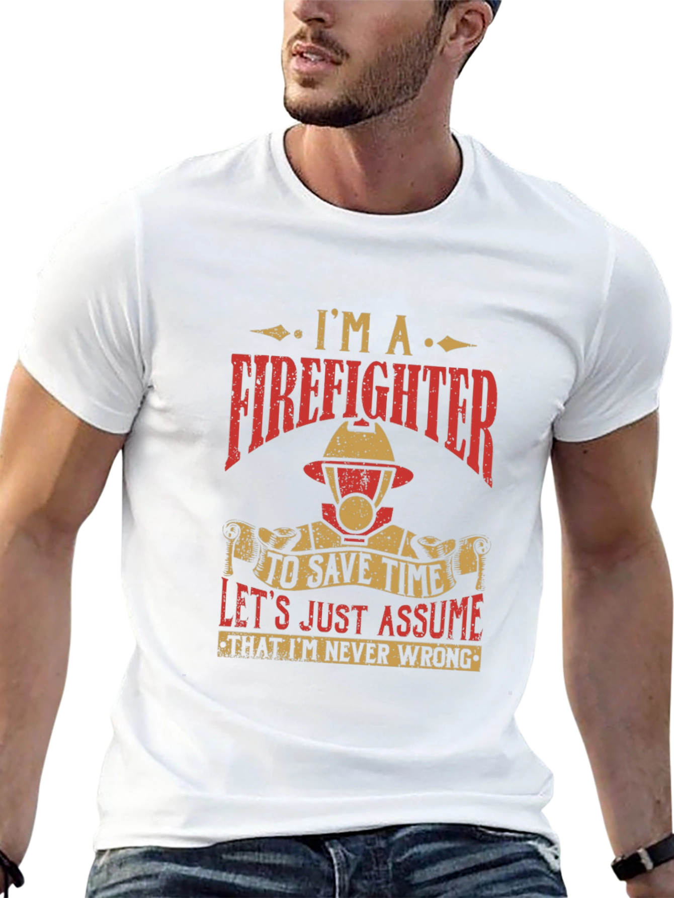 Black Firefighter T-Shirt - Never Wrong Funny Tee view 13