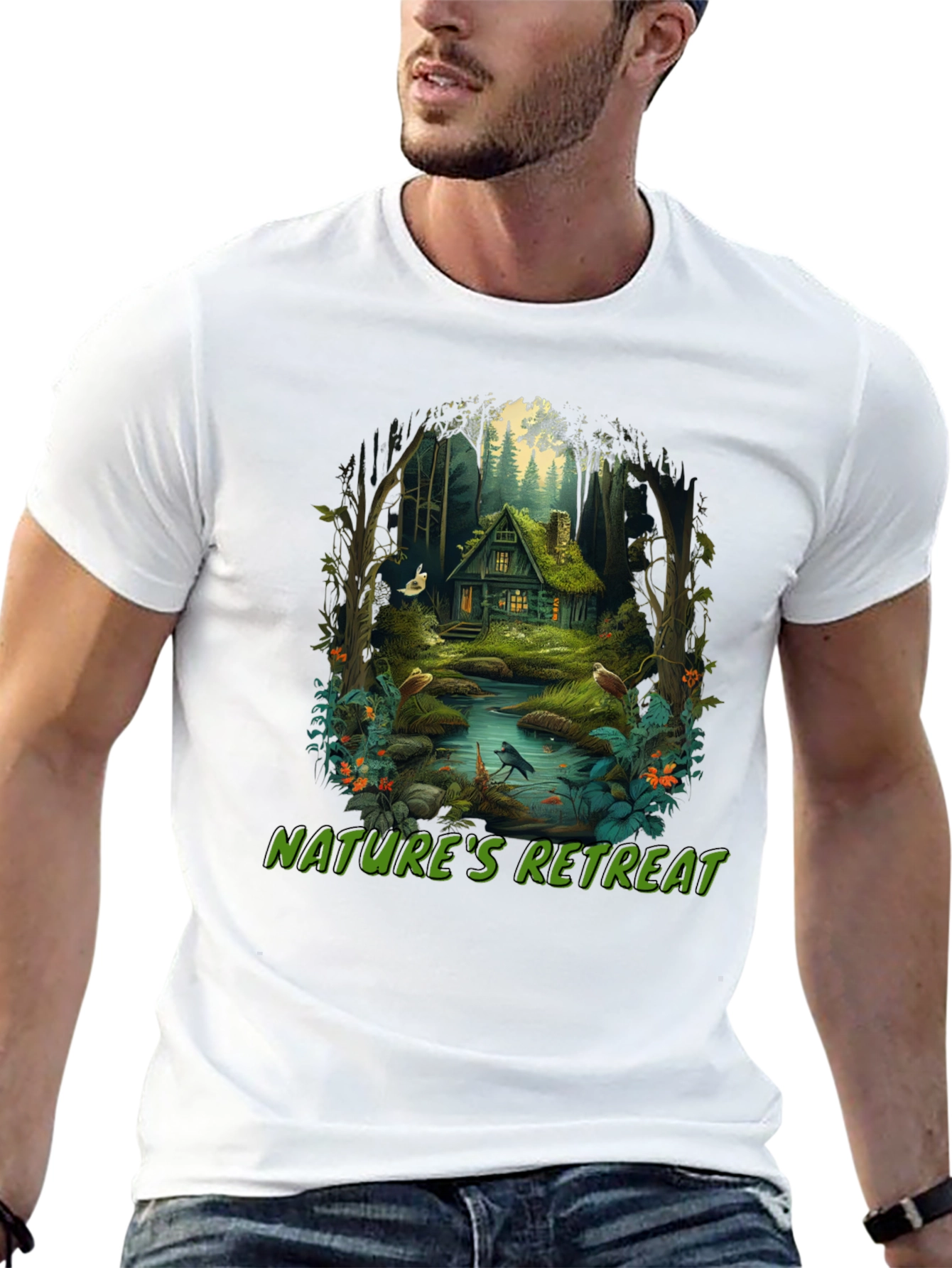 Black Nature's Retreat Graphic Tee - Cottagecore Style view 13