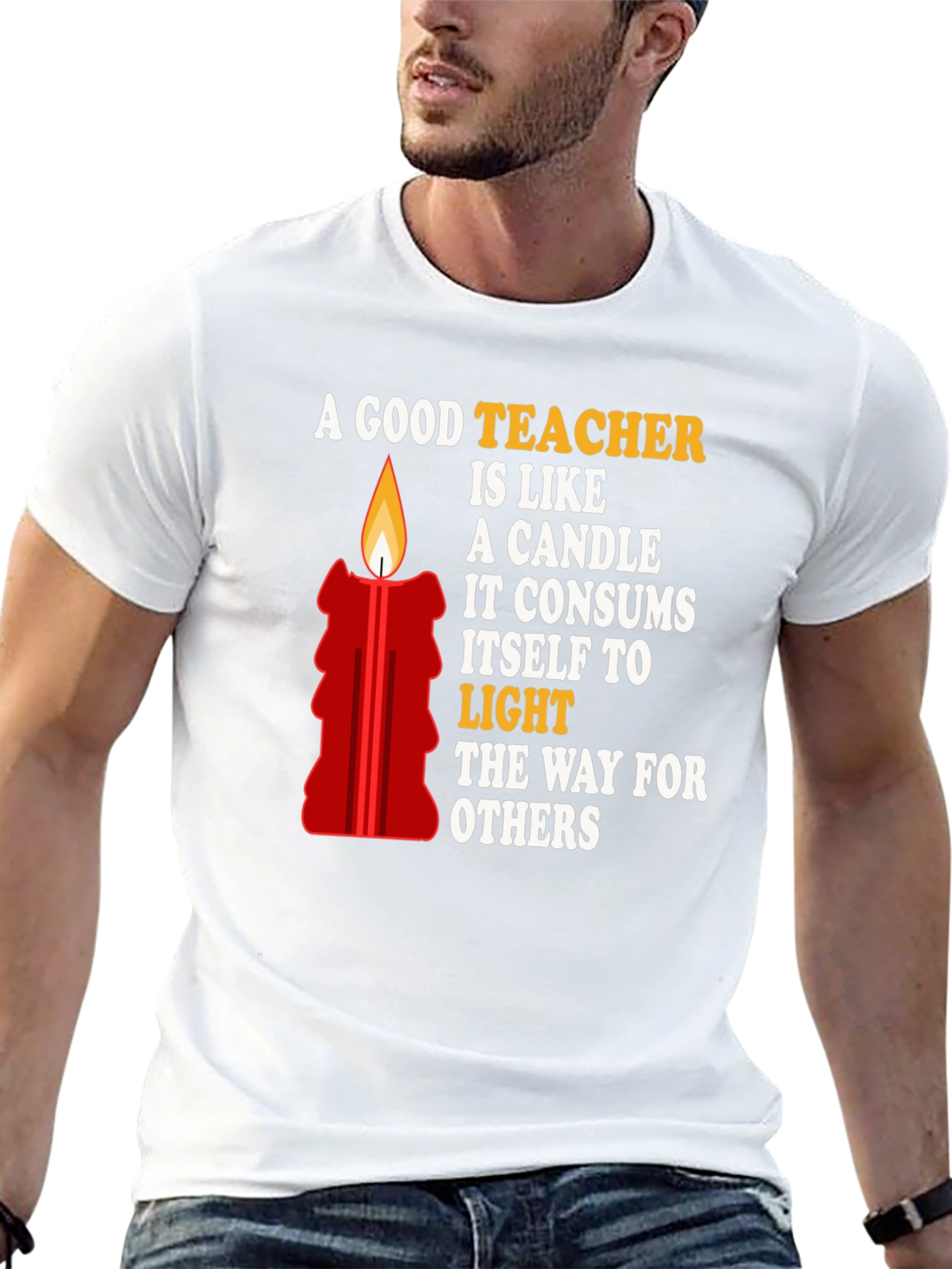 Black A Good Teacher is Like a Candle T-Shirt view 13