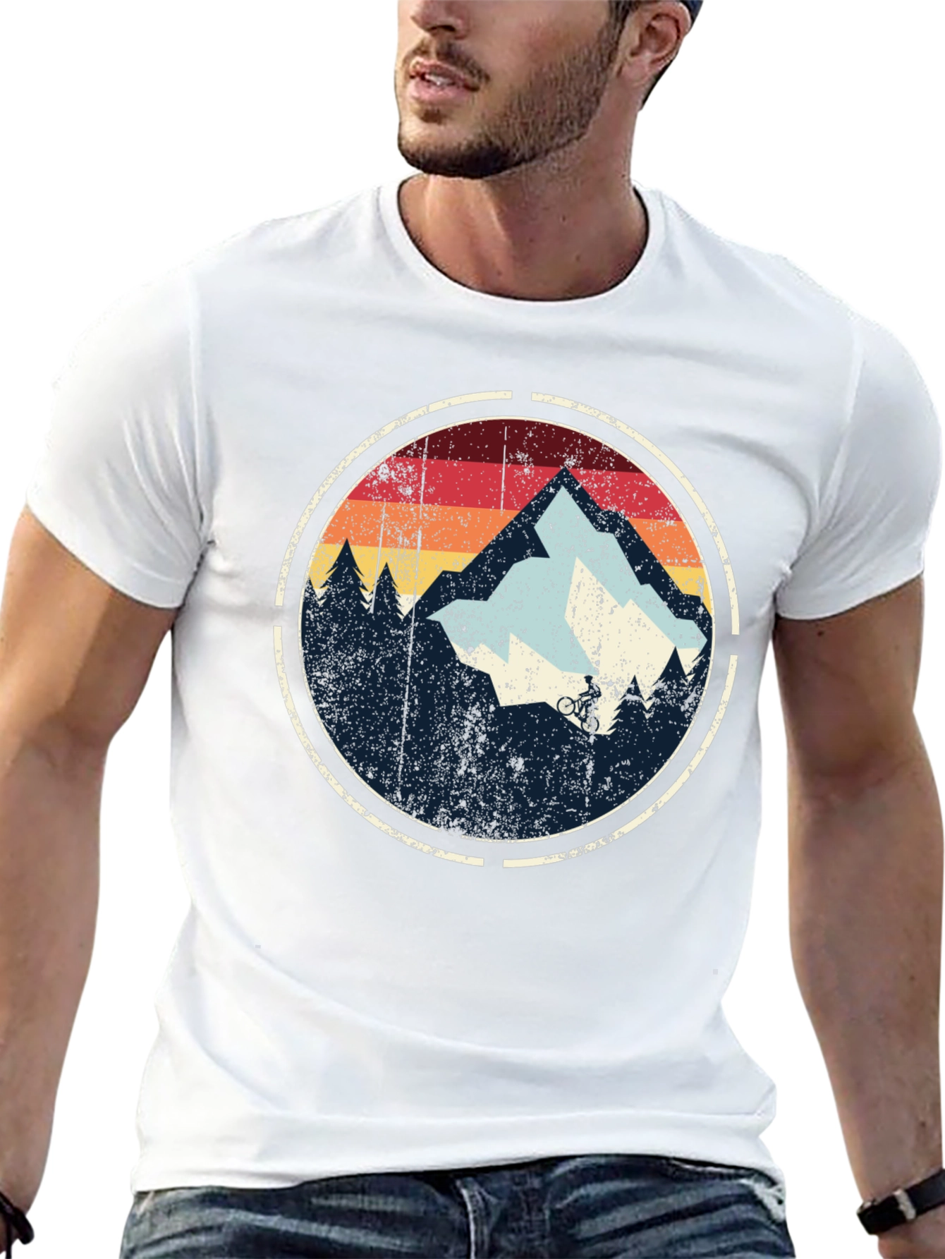 Black Mountain Biking Retro Graphic T-Shirt view 13