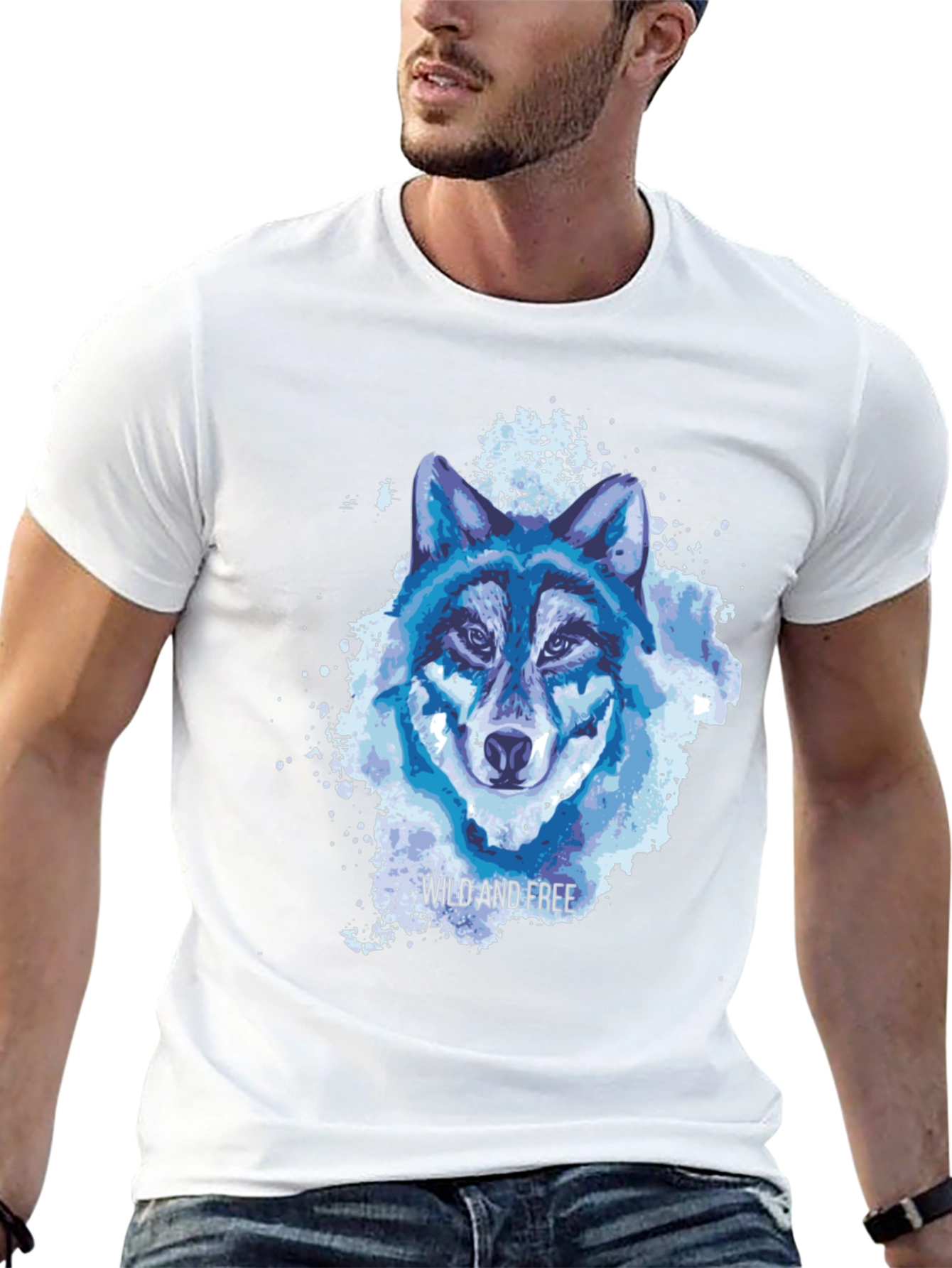 Black Wild and Free Wolf Graphic Tee - Black view 13