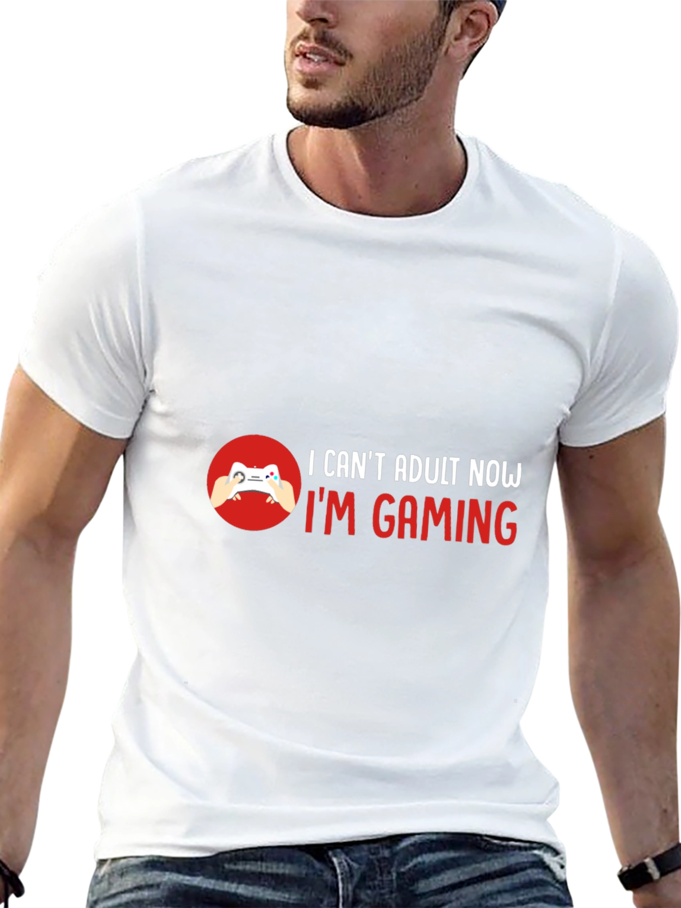 I Can't Adult Now I'm Gaming Black T-Shirt - 13