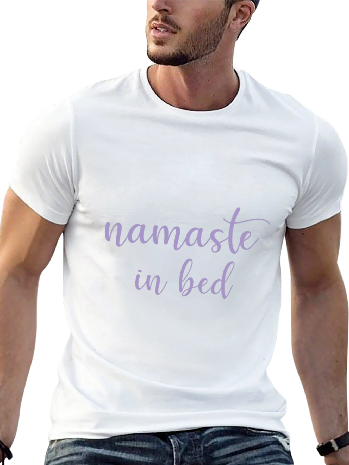 Namaste in Bed Black Graphic T-Shirt - 13