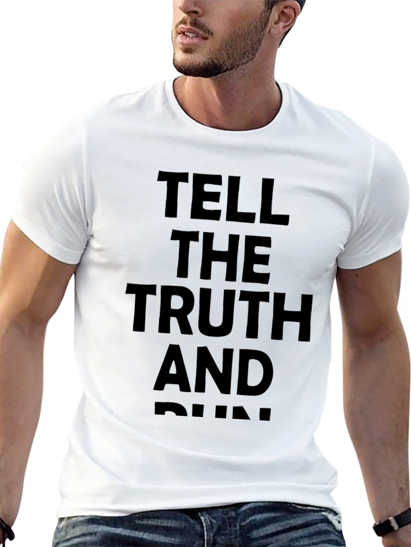 Black Tell the Truth and Run Graphic Tee - Black view 13