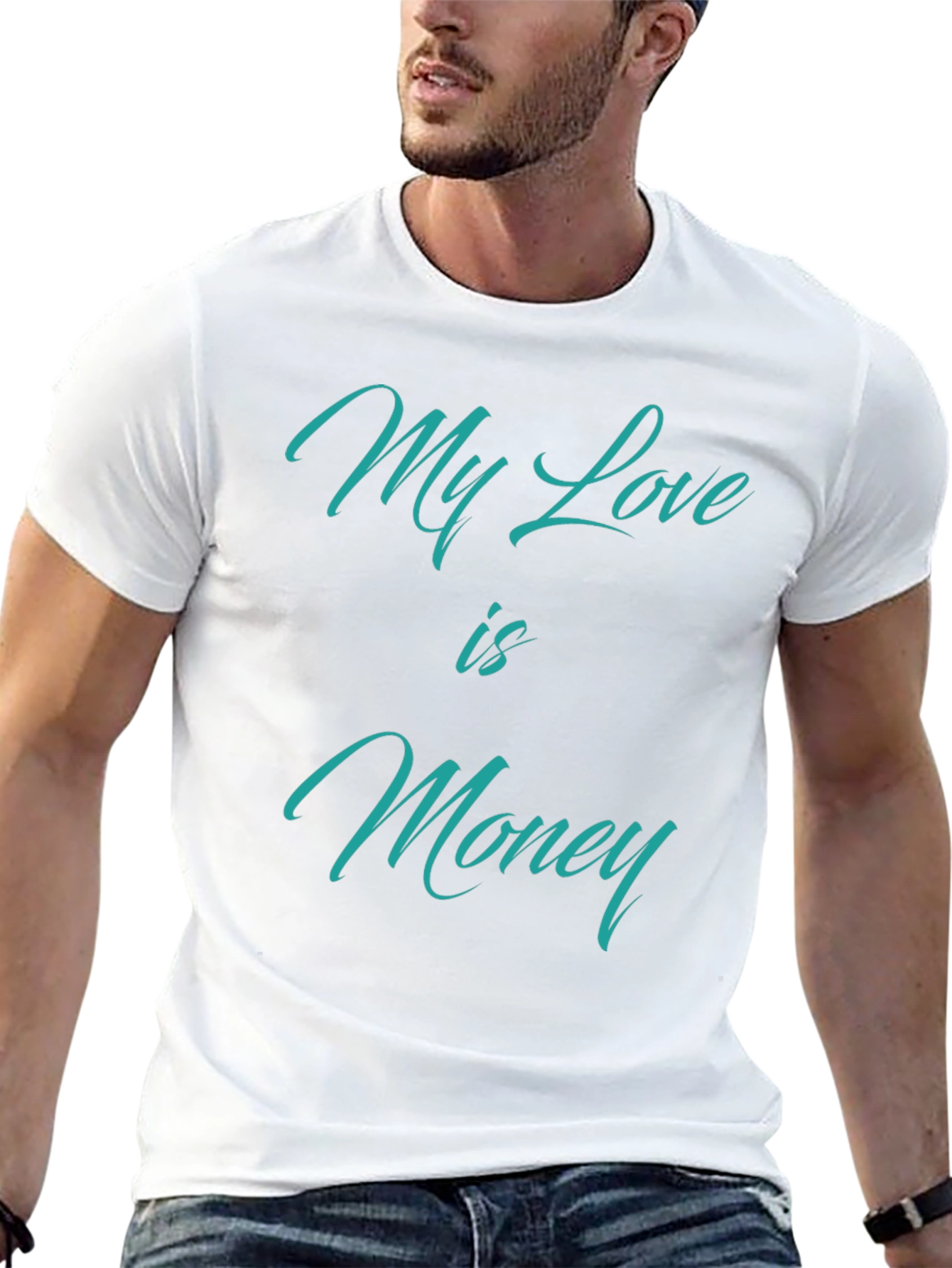 Black My Love is Money T-Shirt - Statement Tee view 13