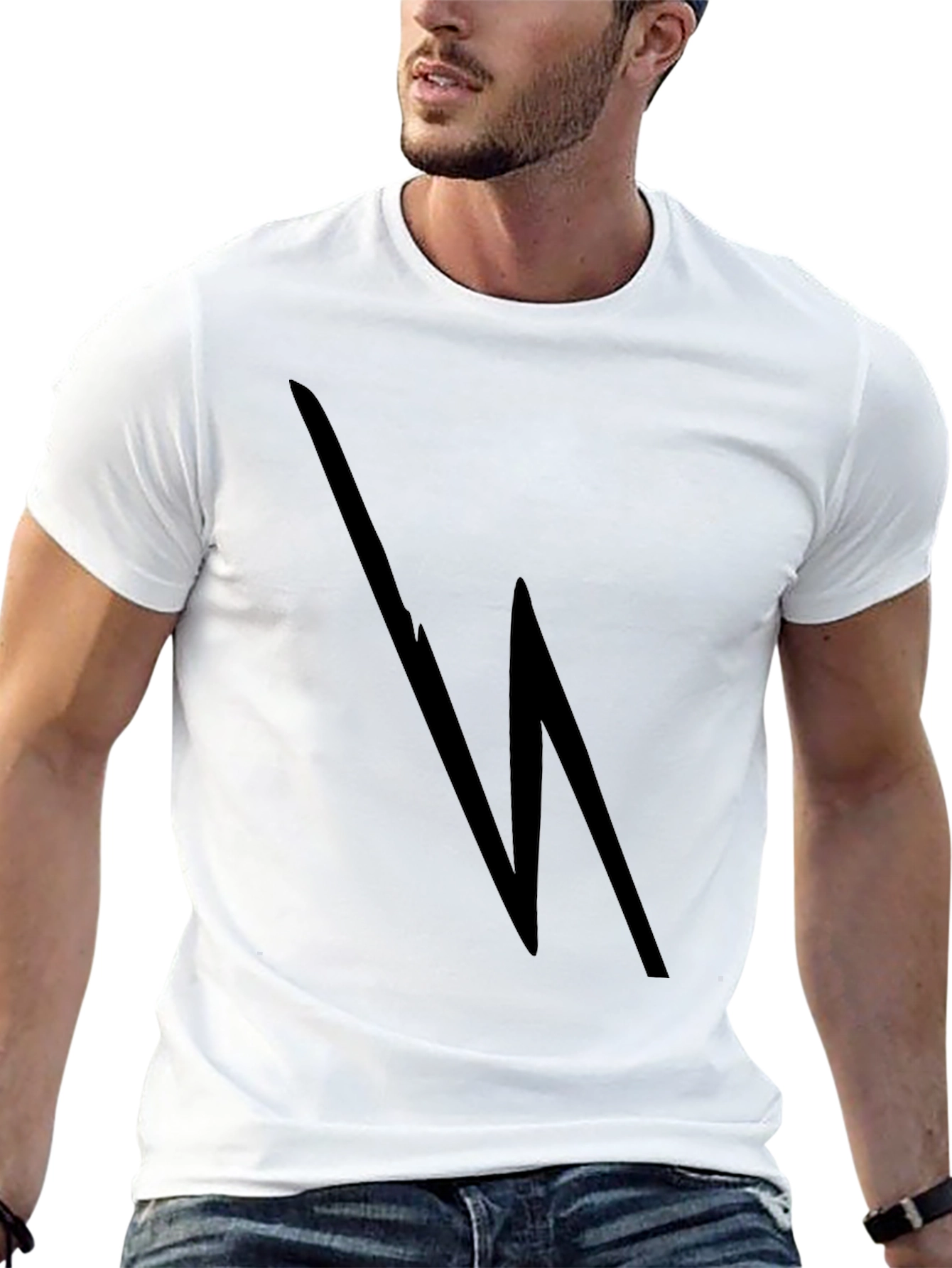 Black Black Lightning Bolt Graphic Tee view 13