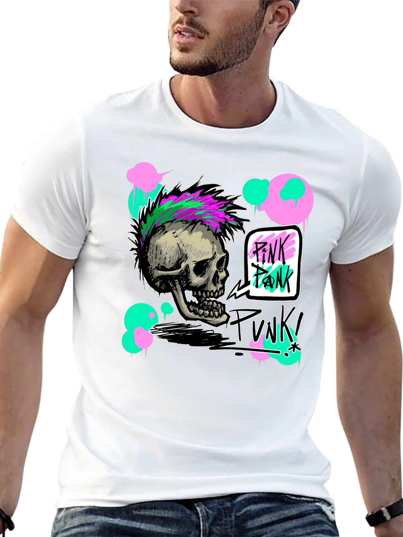 Black Skull Punk Graphic Tee - Edgy Fashion view 13