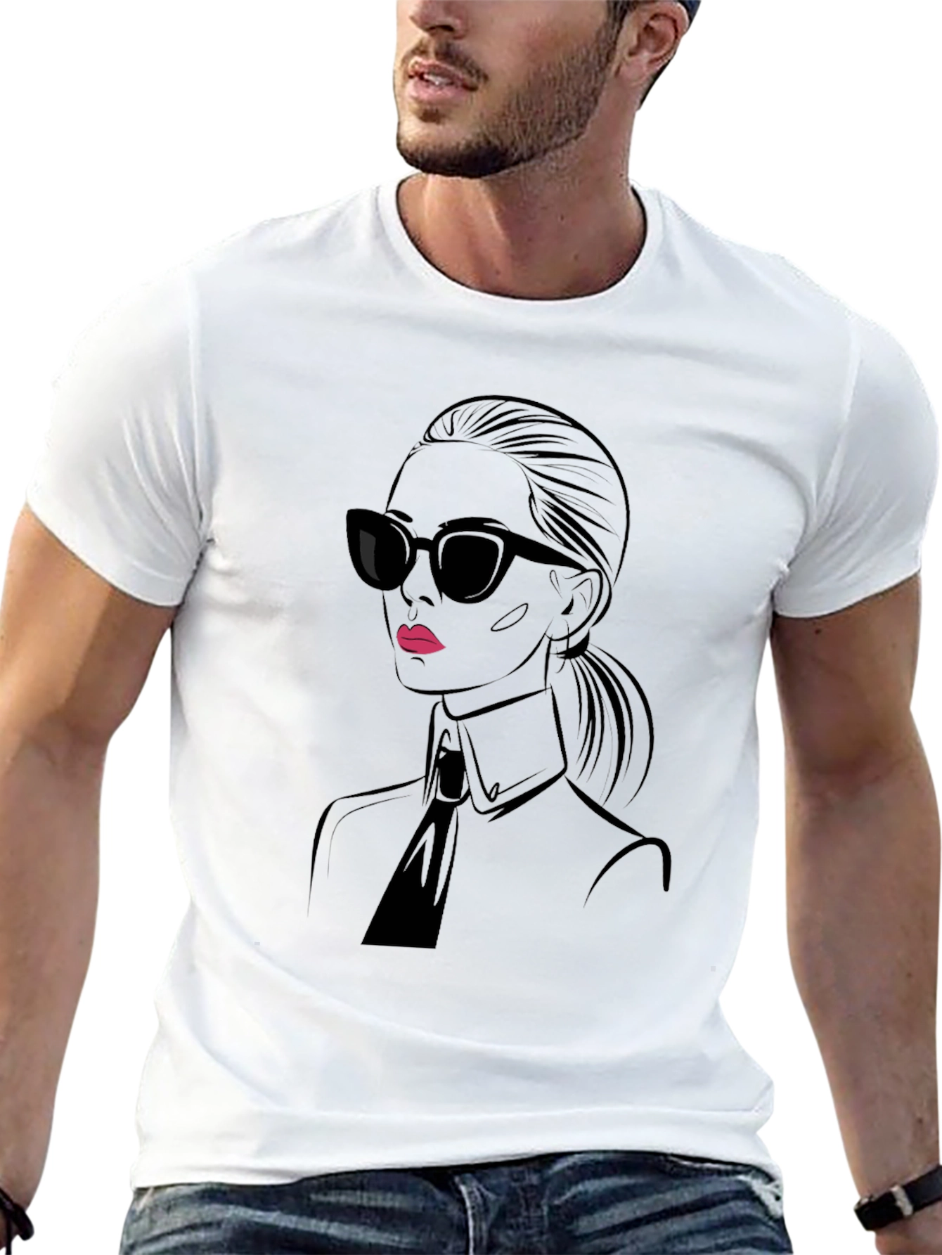 Black Stylish Black T-Shirt - Chic Woman Graphic Tee view 13
