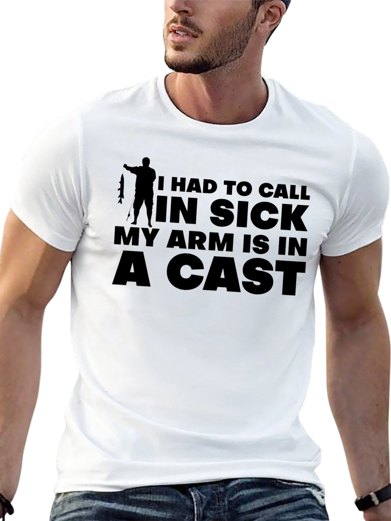 Black Funny Fishing T-Shirt - I Had To Call In Sick view 13